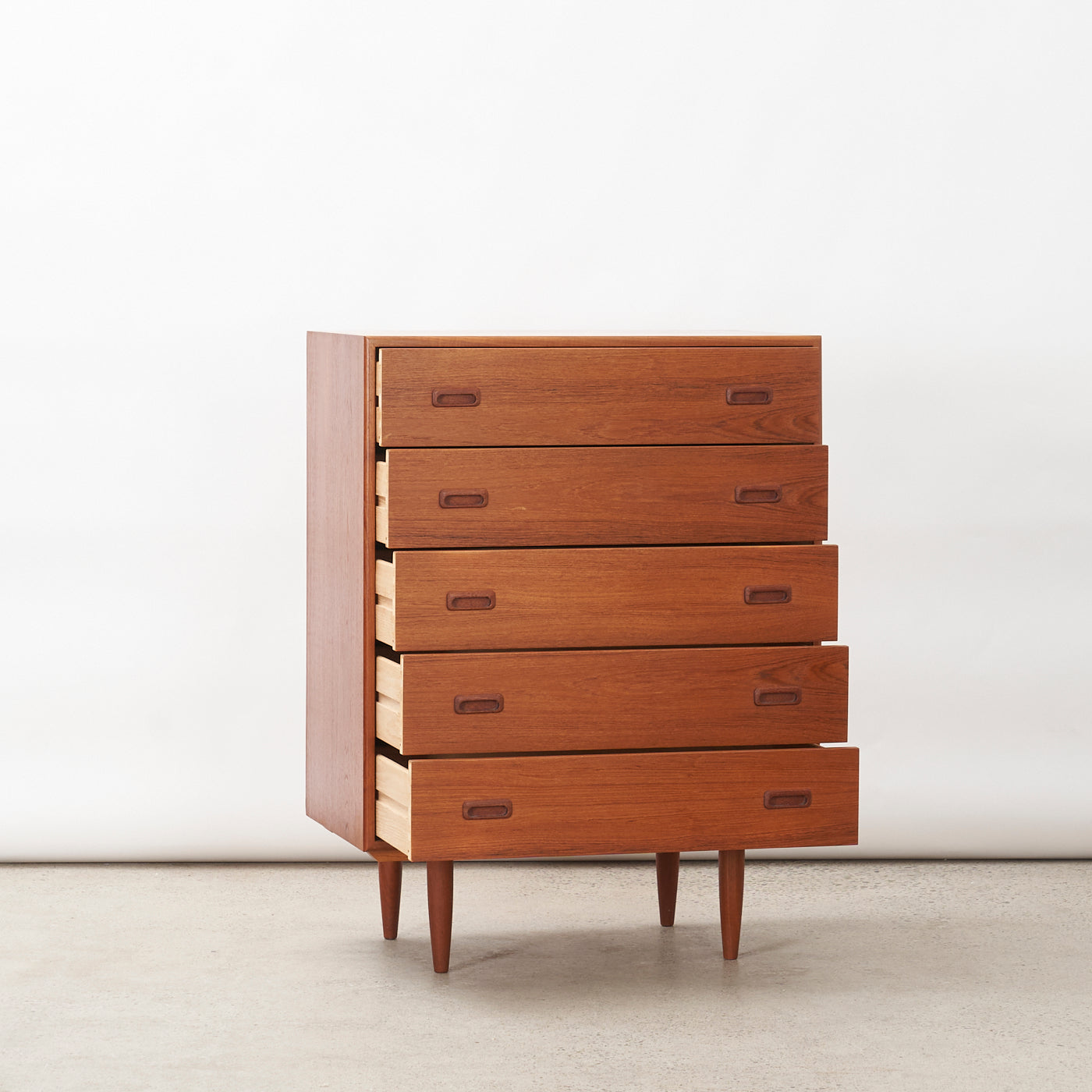 Teak 5 Drawer Dresser