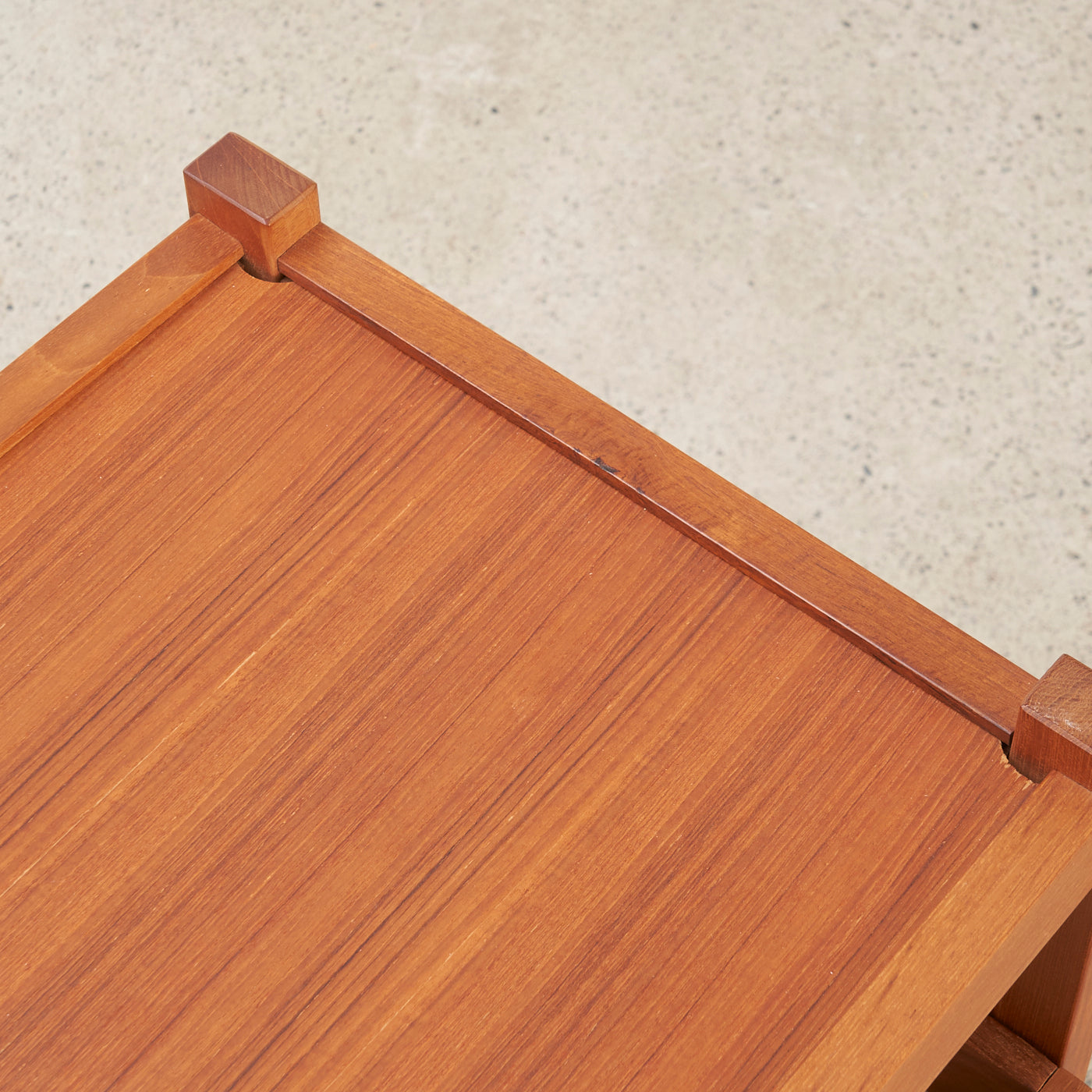 Teak Rolling Cart w/ Removable Tray