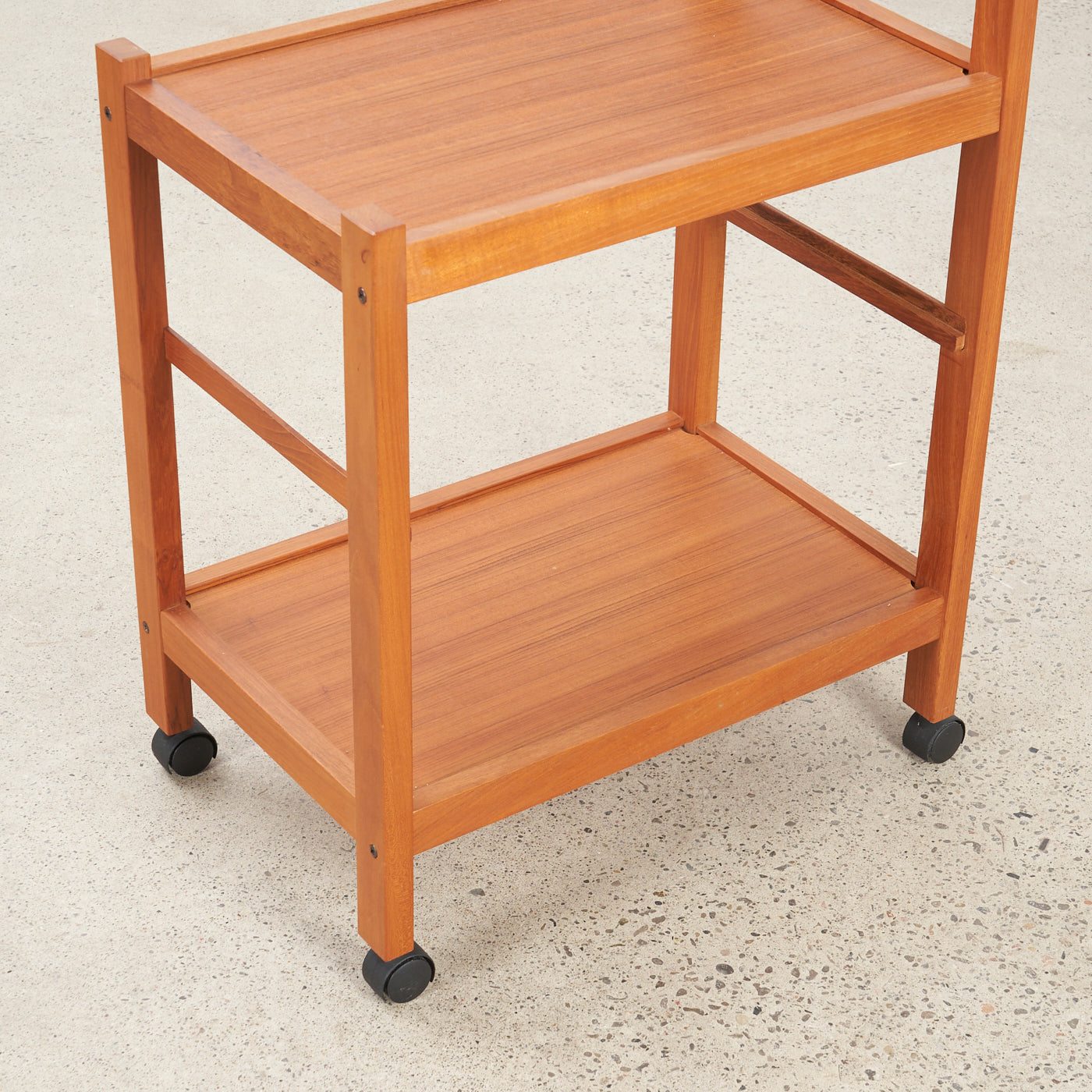 Teak Rolling Cart w/ Removable Tray
