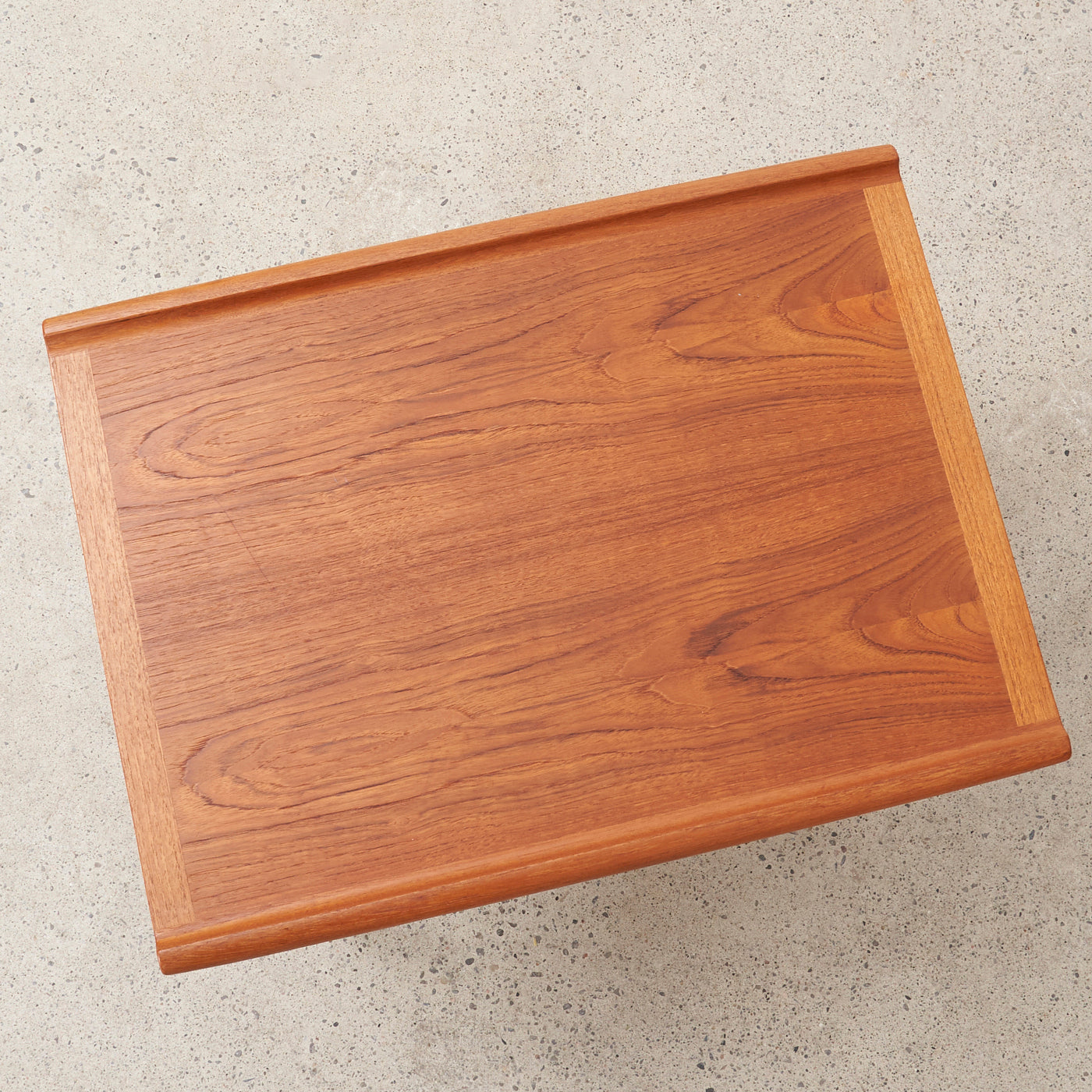 Teak Side Table w/ Slatted Shelf