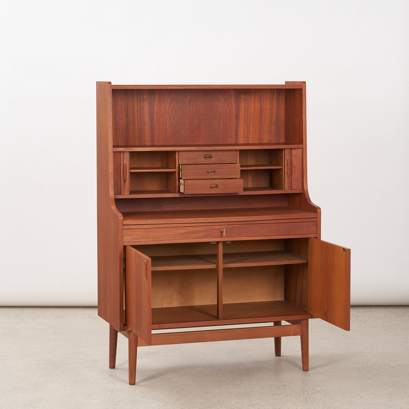 Teak Secretary Desk by Johannes Sorth for Bornholms Möbelfabrik, Denmark