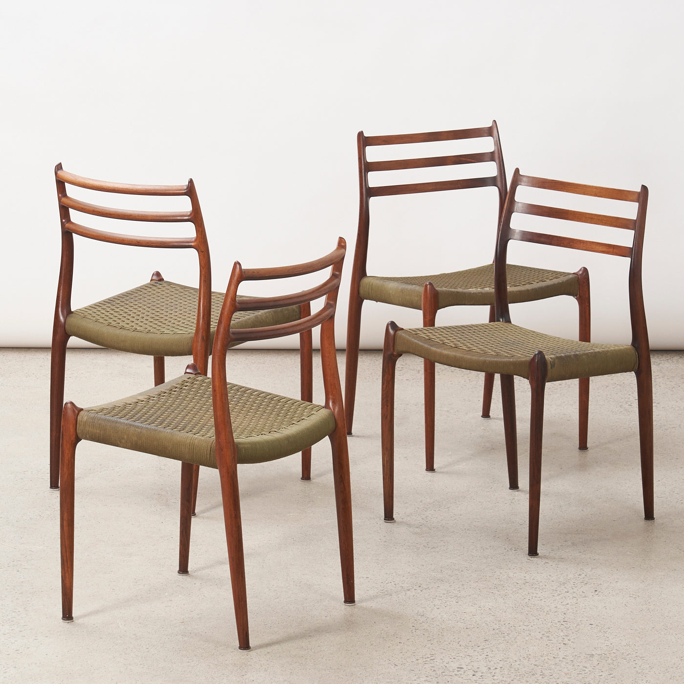 Set of 4 Rosewood 'Model 78' Dining Chairs by Niels O. Møller for J.L. Møller, Denmark