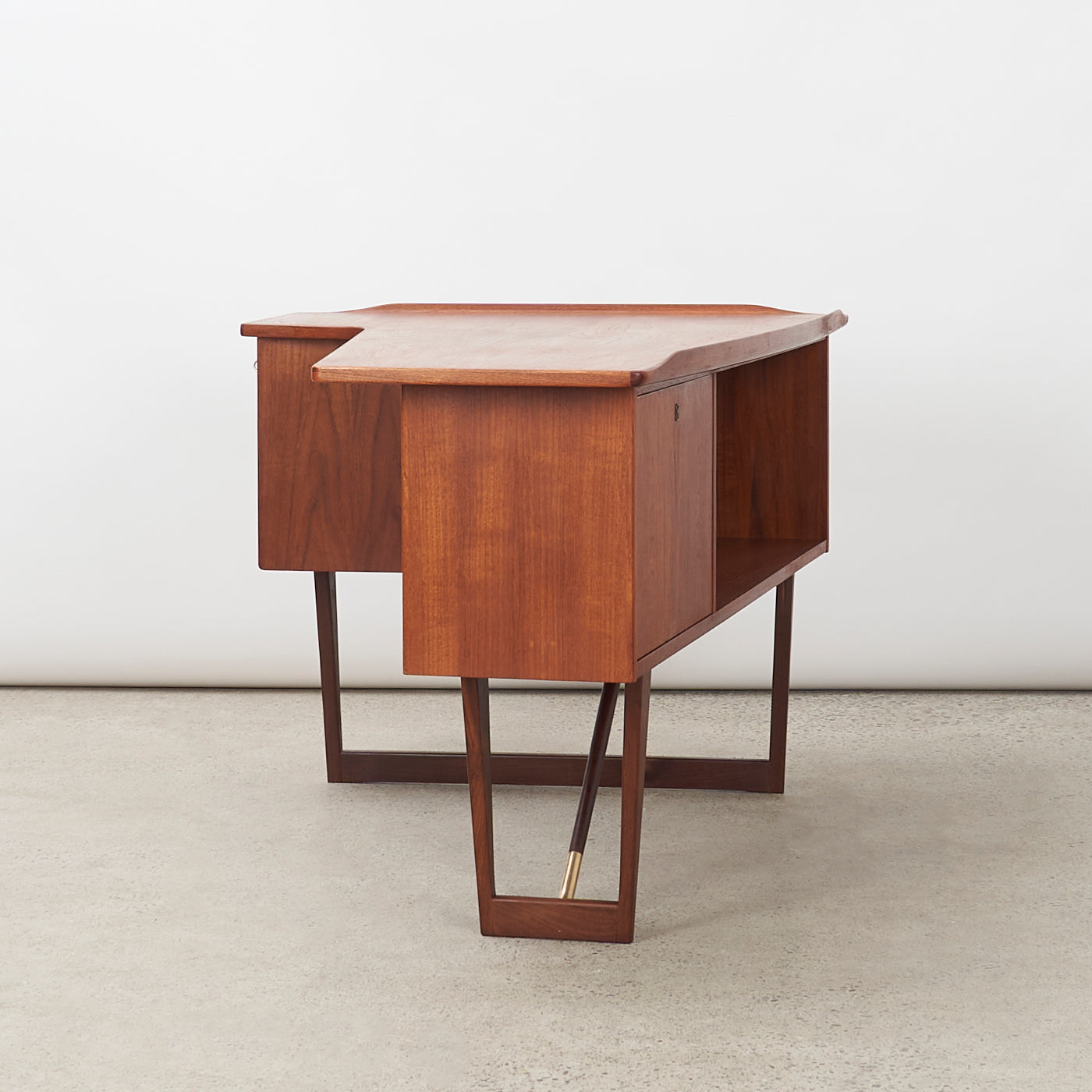 Teak Desk w/ Bar Cabinet by Peter Løvig Nielsen, Denmark