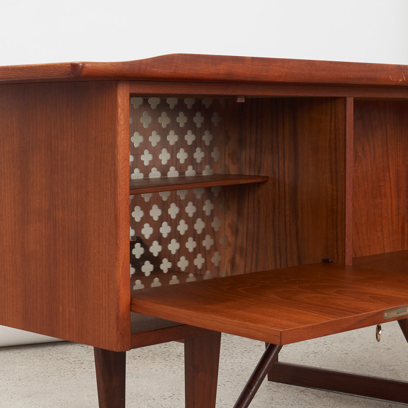 Teak Desk w/ Bar Cabinet by Peter Løvig Nielsen, Denmark