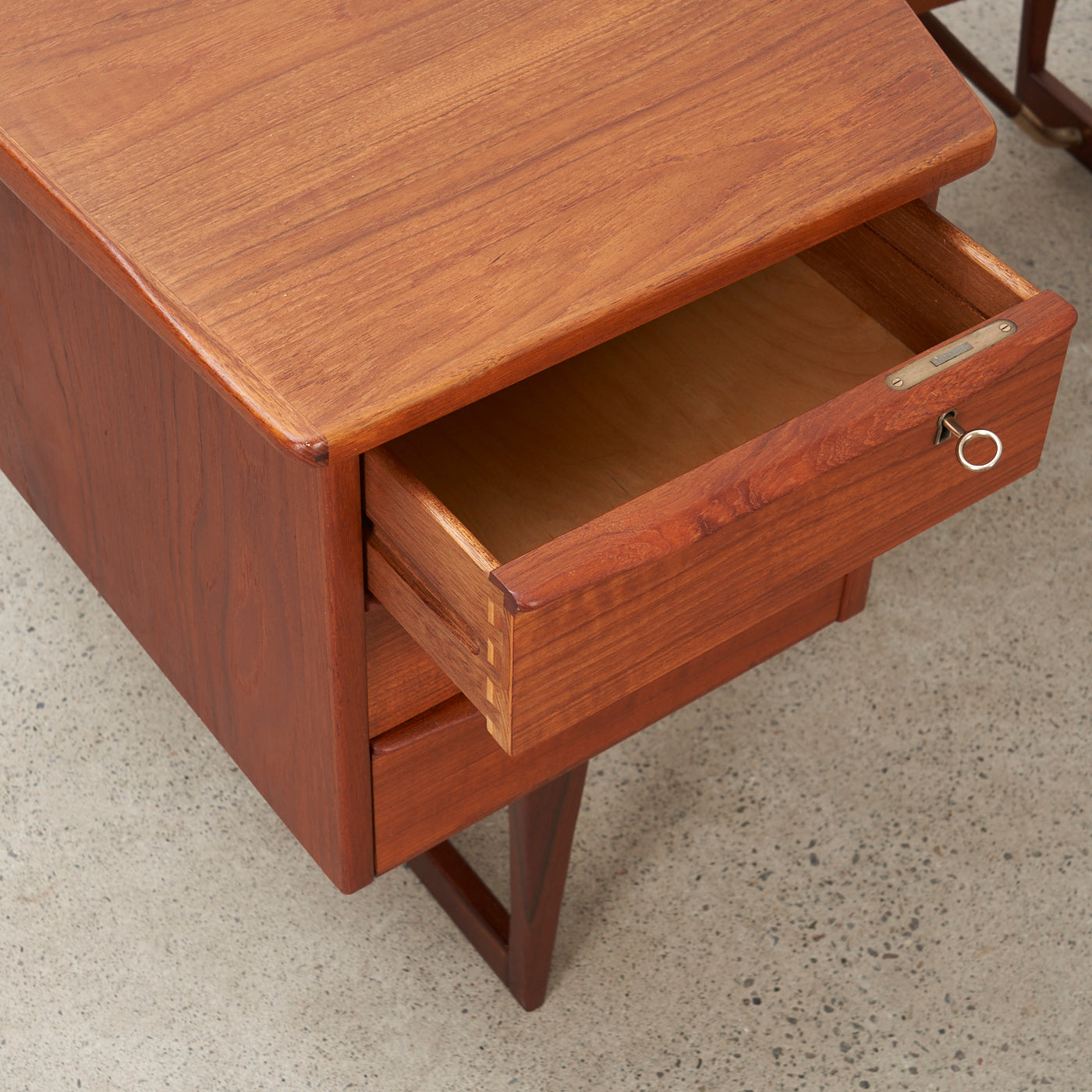 Teak Desk w/ Bar Cabinet by Peter Løvig Nielsen, Denmark