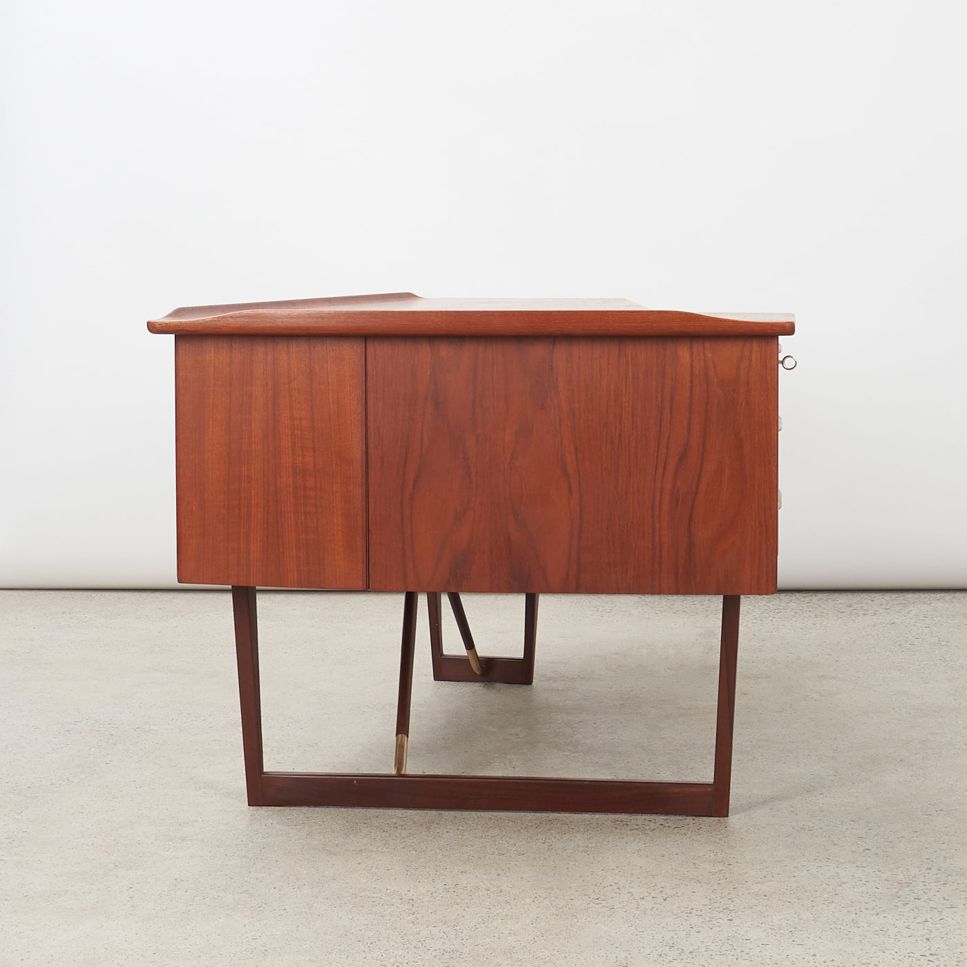 Teak Desk w/ Bar Cabinet by Peter Løvig Nielsen, Denmark