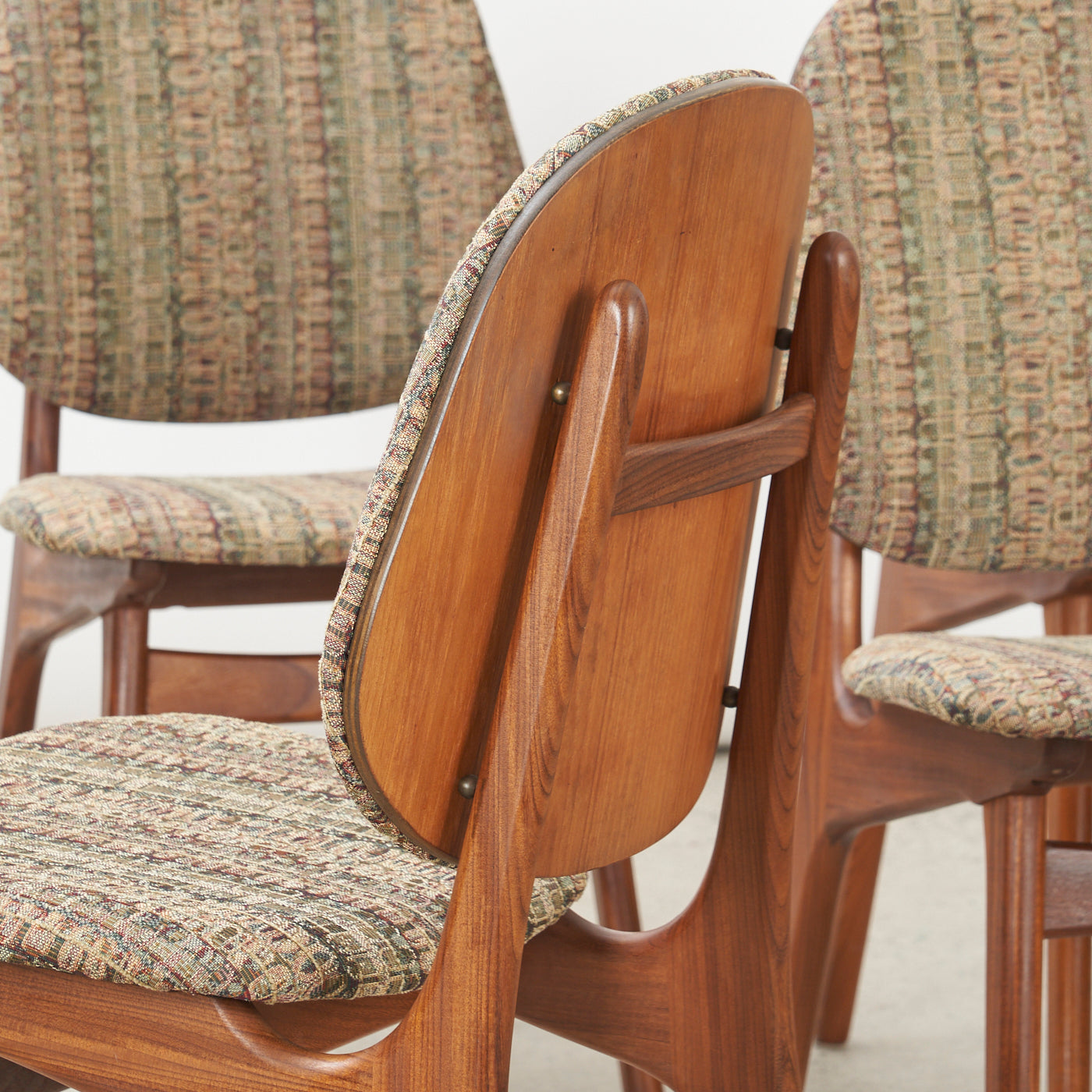 Set of 4 Teak Shield Back Dining Chairs by Arne Hovmand Olsen, Denmark