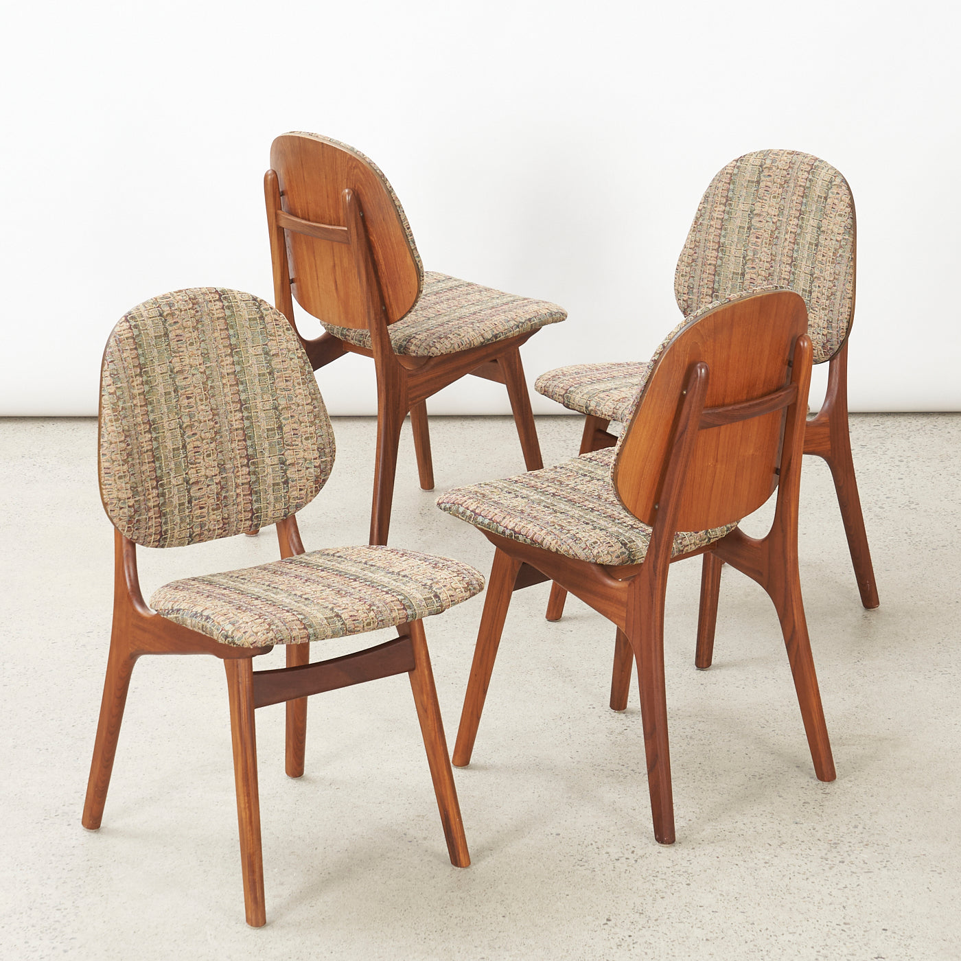 Set of 4 Teak Shield Back Dining Chairs by Arne Hovmand Olsen, Denmark