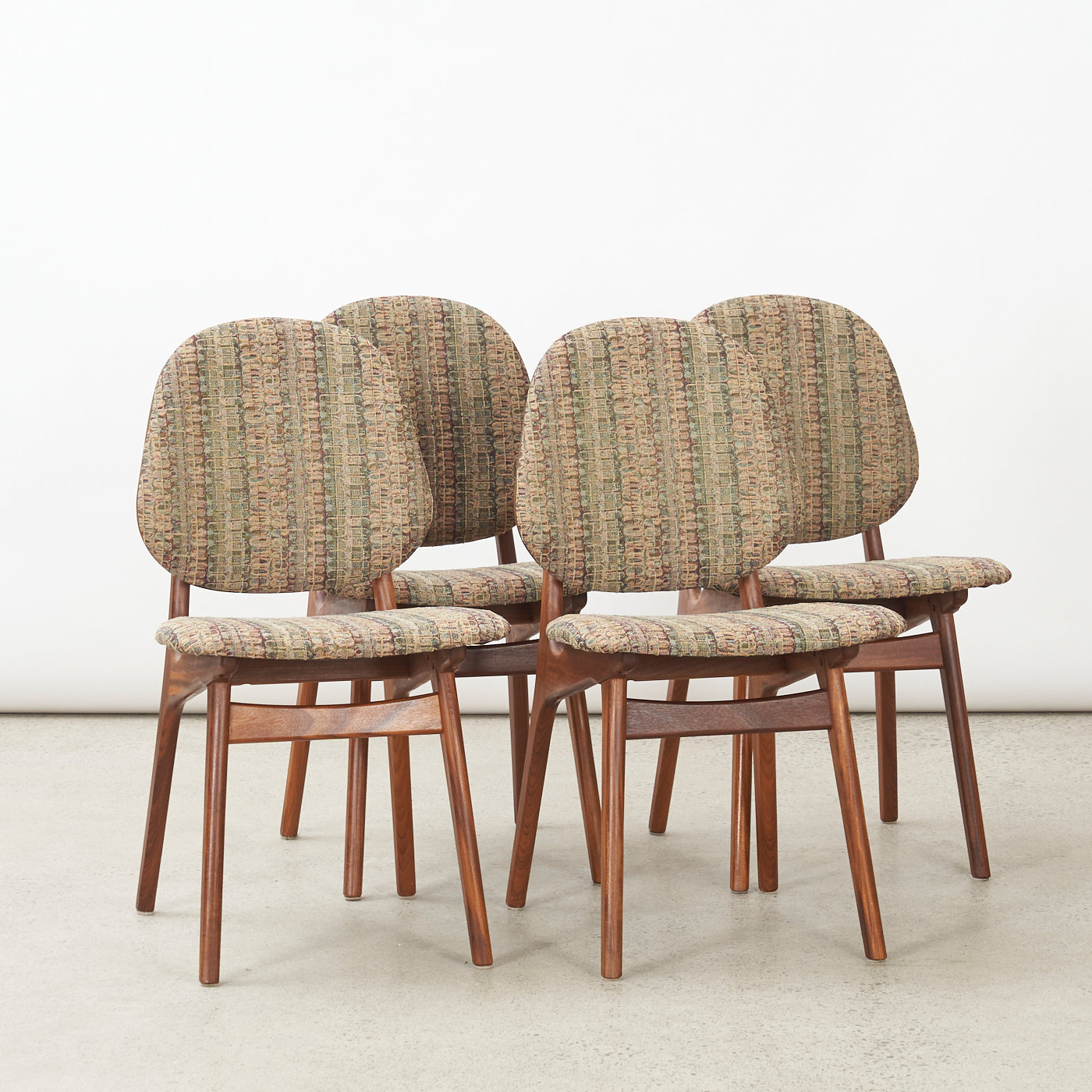 Set of 4 Teak Shield Back Dining Chairs by Arne Hovmand Olsen, Denmark