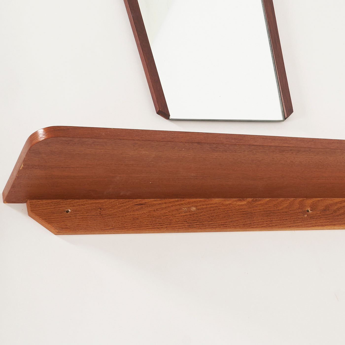 Teak Mirror & Wall-Mounted Shelf