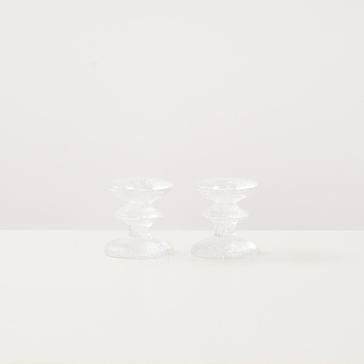 Pair of 'Festivo' Glass Candle Holders by Timo Sarpaneva for littala, Finland