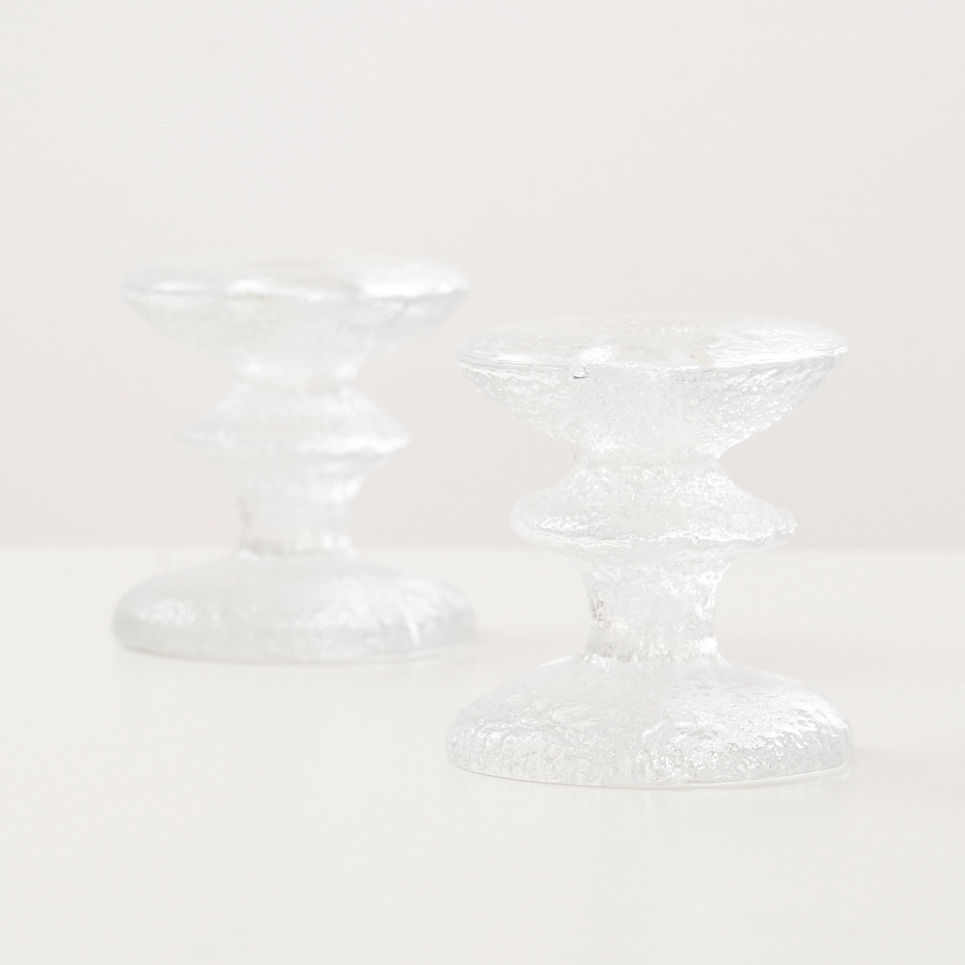 Pair of 'Festivo' Glass Candle Holders by Timo Sarpaneva for littala, Finland