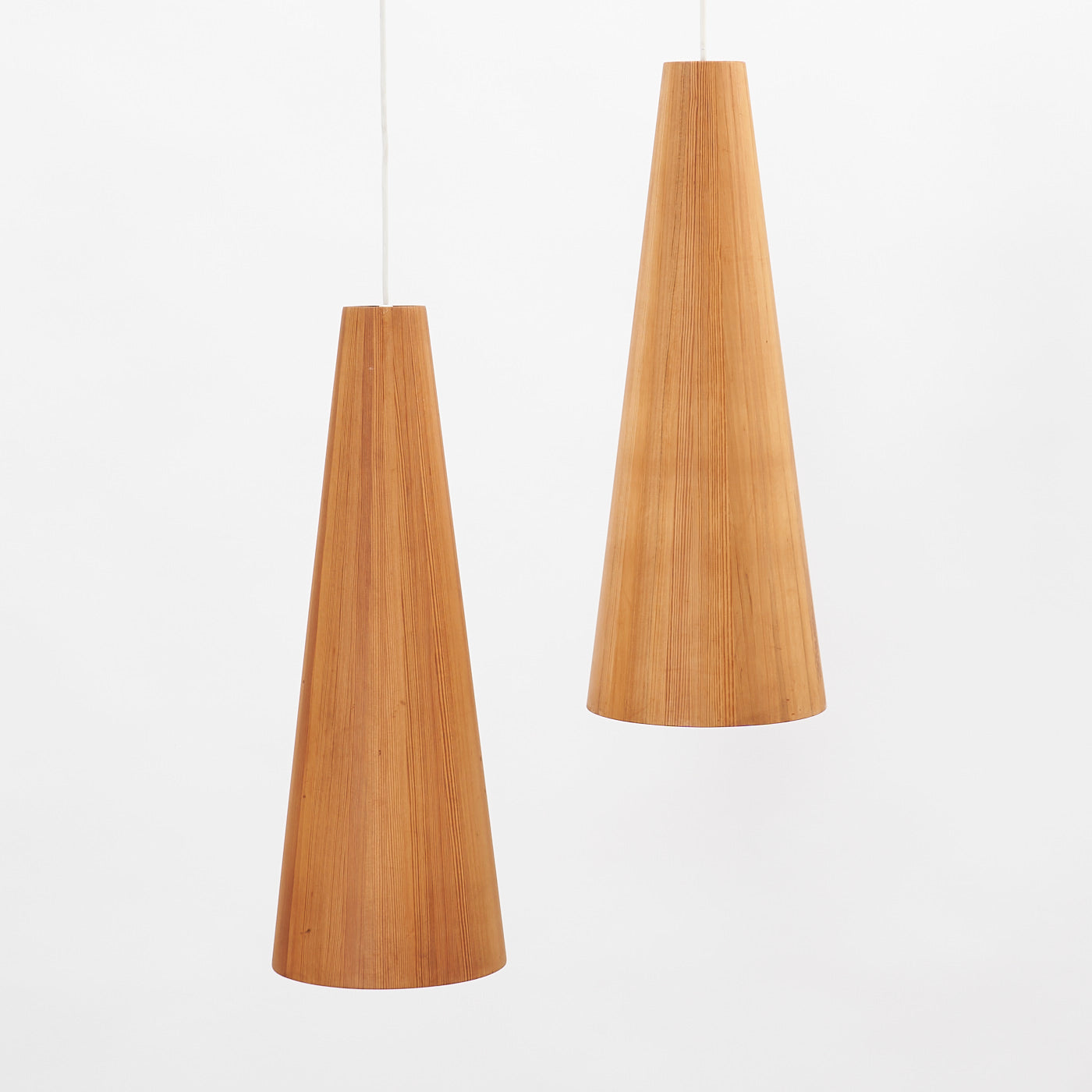 Pair of Oregon Pine Pendant Lights by Jøgen Wolf for Torben Ørskov, Denmark