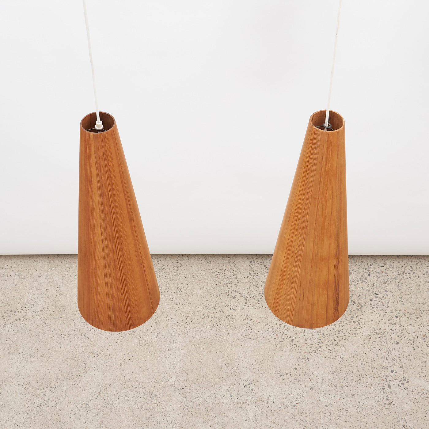 Pair of Oregon Pine Pendant Lights by Jøgen Wolf for Torben Ørskov, Denmark