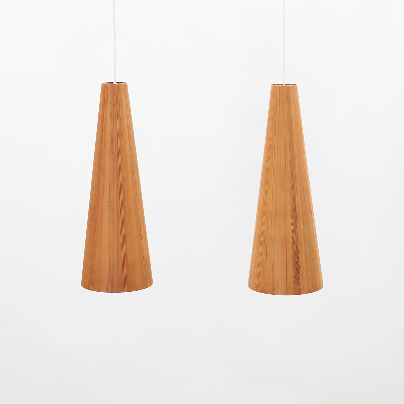 Pair of Oregon Pine Pendant Lights by Jøgen Wolf for Torben Ørskov, Denmark