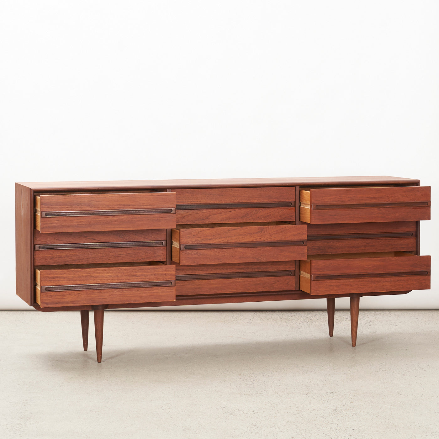 Teak 9 Drawer Dresser by Inter-Continental-Design