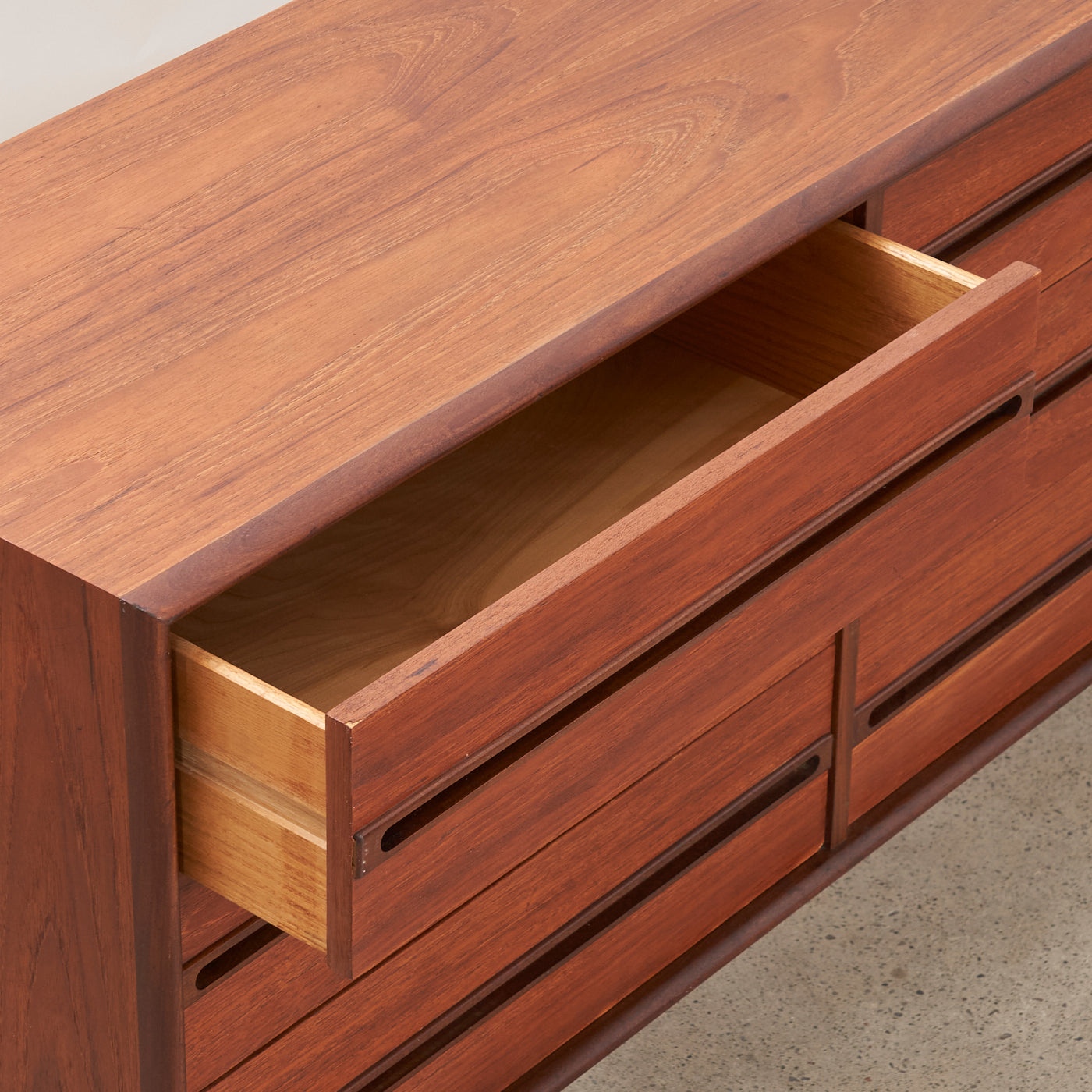 Teak 9 Drawer Dresser by Inter-Continental-Design