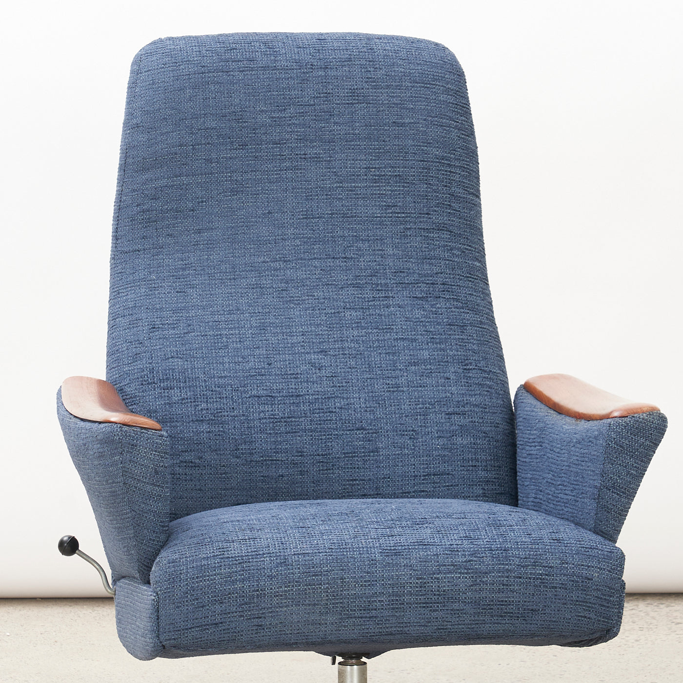 Upholstered Teak Reclining Lounge Chair