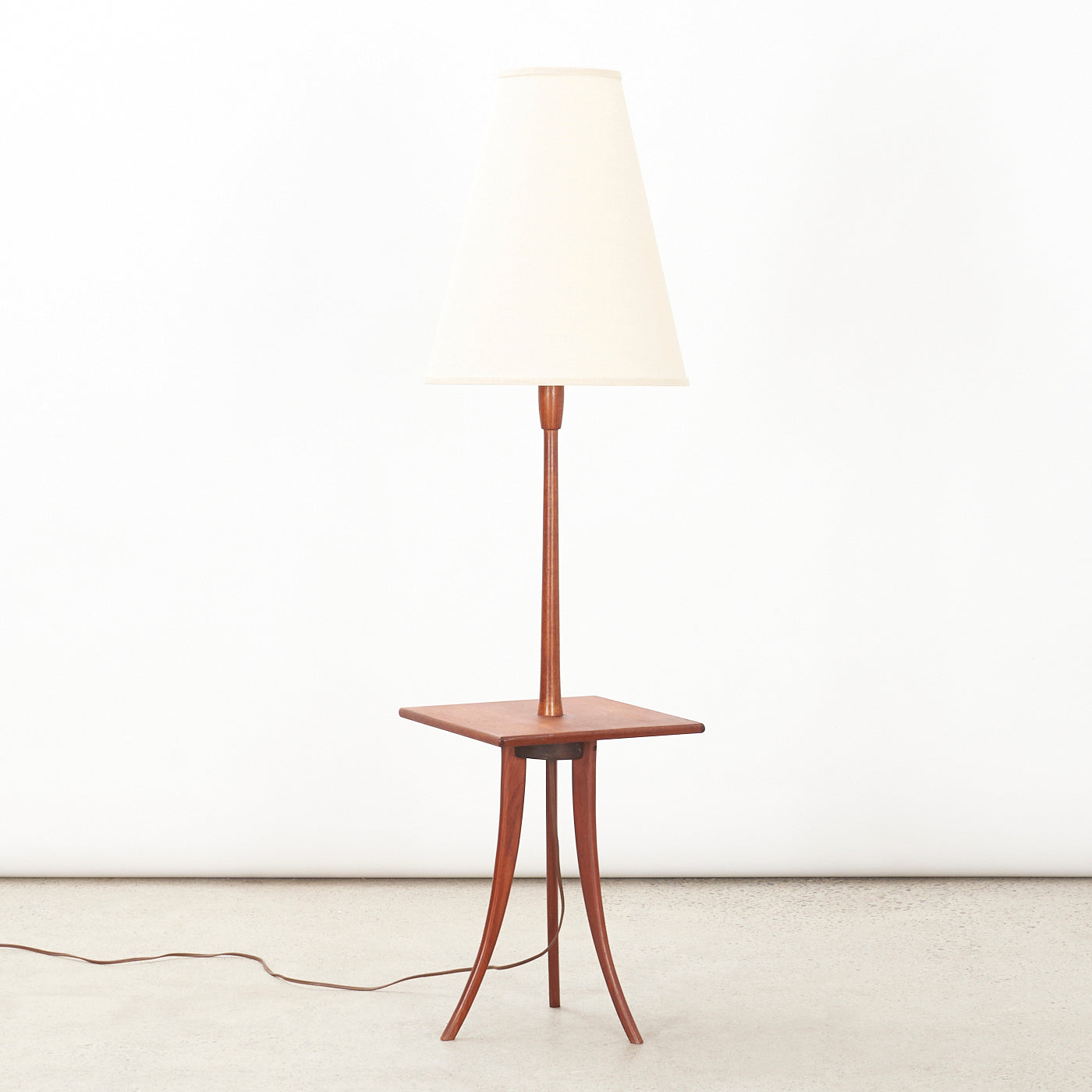 Teak Floor Lamp w/ Table