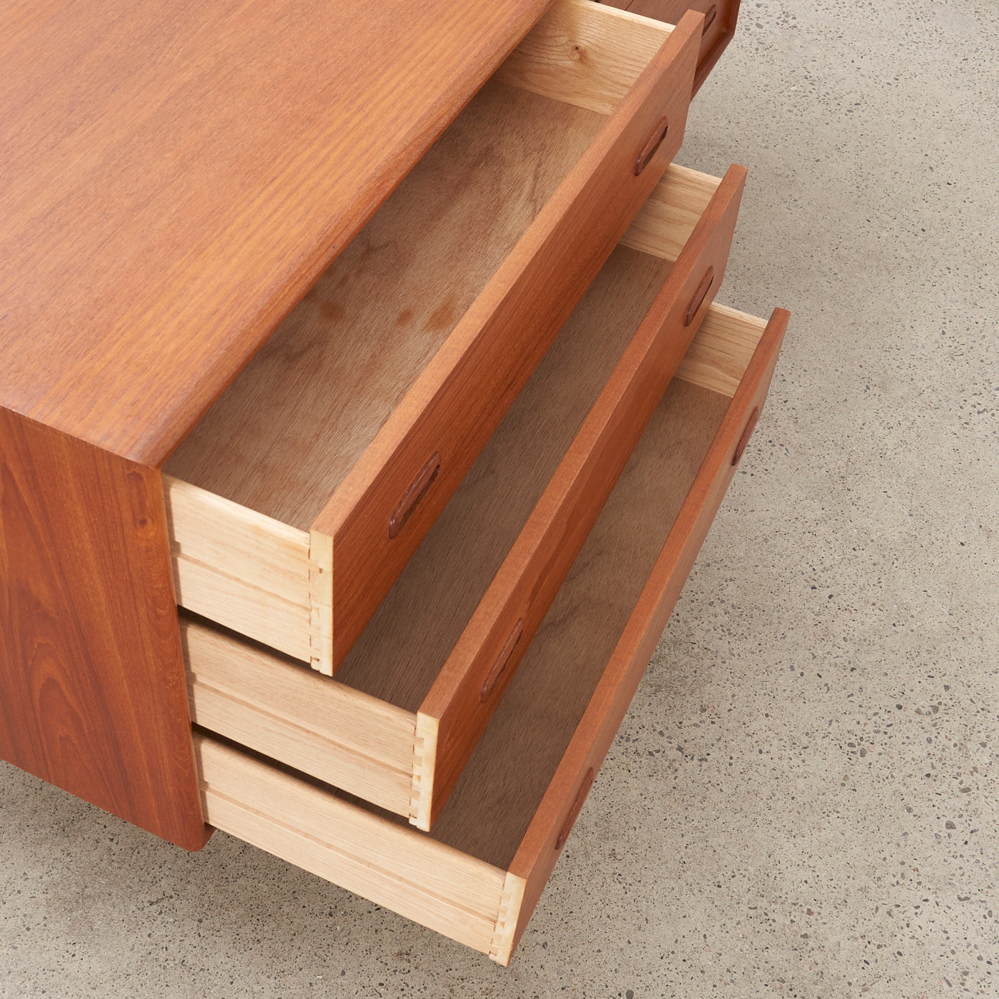 Teak 6 Drawer Dresser