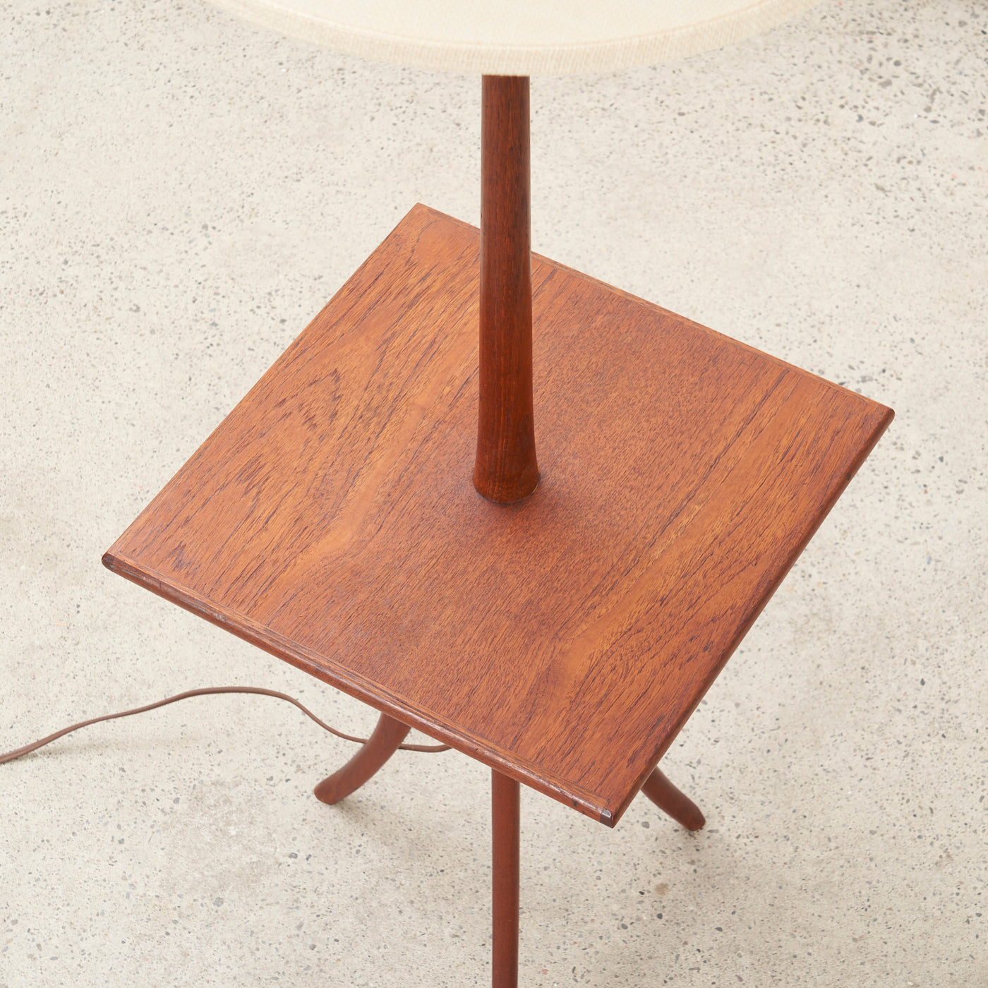 Teak Floor Lamp w/ Table