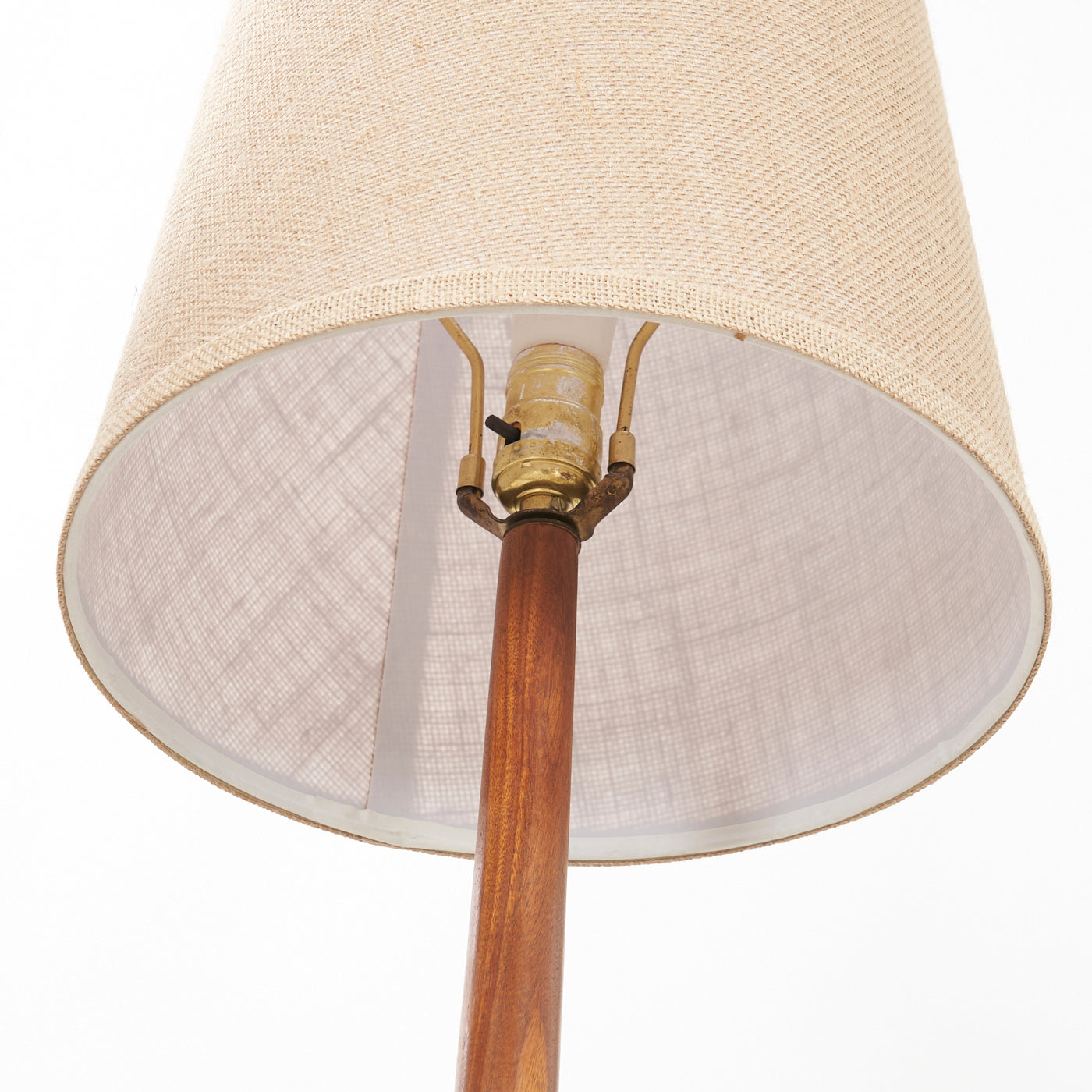 Double Teak Floor Lamp