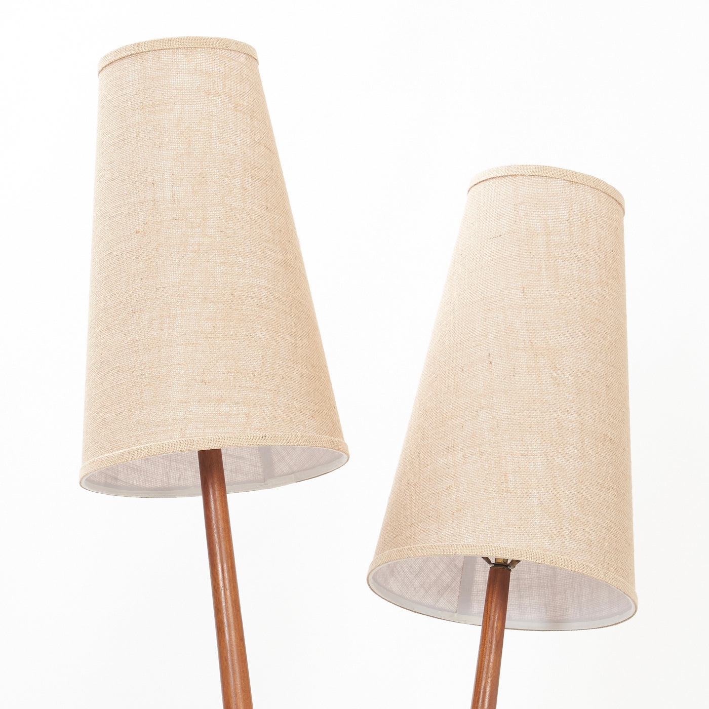 Double Teak Floor Lamp