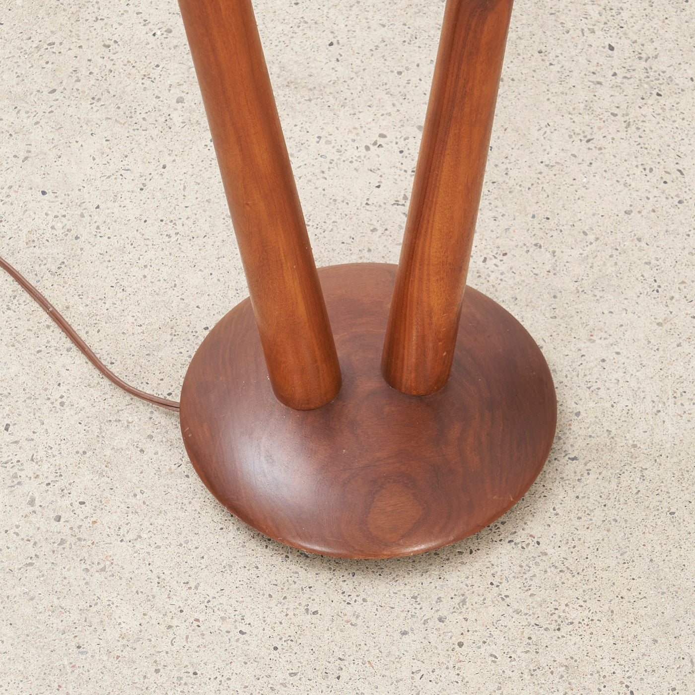 Double Teak Floor Lamp