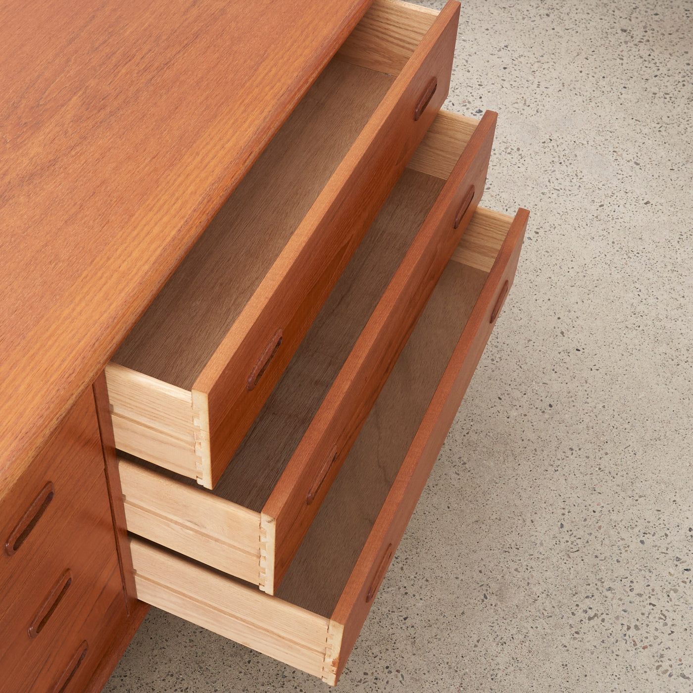 Teak 6 Drawer Dresser