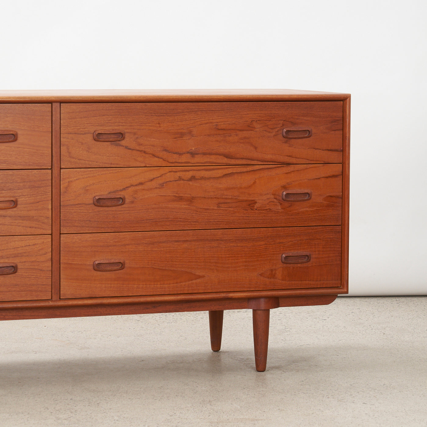 Teak 6 Drawer Dresser