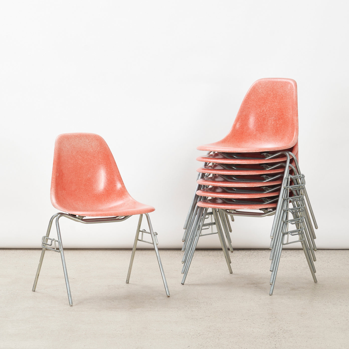 Eames Molded Fiberglass Stacking Chair for Herman Miller