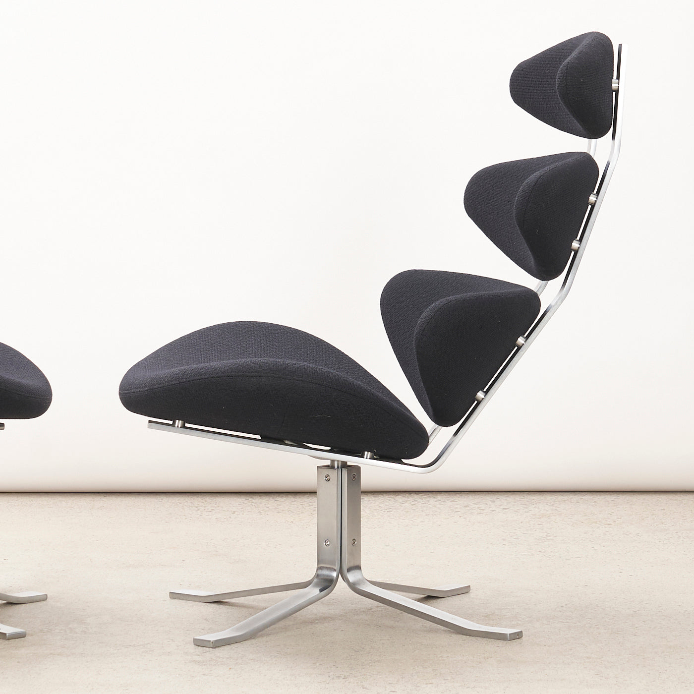 'EJ 5' aka 'Corona' Lounge Chair & Ottoman by Poul Volther for Erik Jørgensen, Denmark