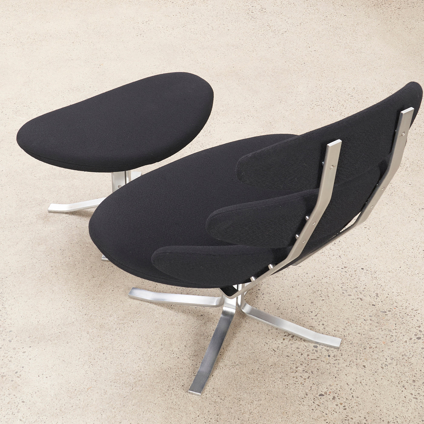 'EJ 5' aka 'Corona' Lounge Chair & Ottoman by Poul Volther for Erik Jørgensen, Denmark