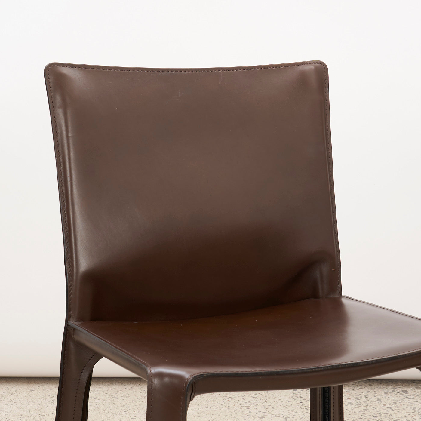 Set of 6 'CAB 412' Brown Leather Dining Chairs by Mario Bellini for Cassina, Italy