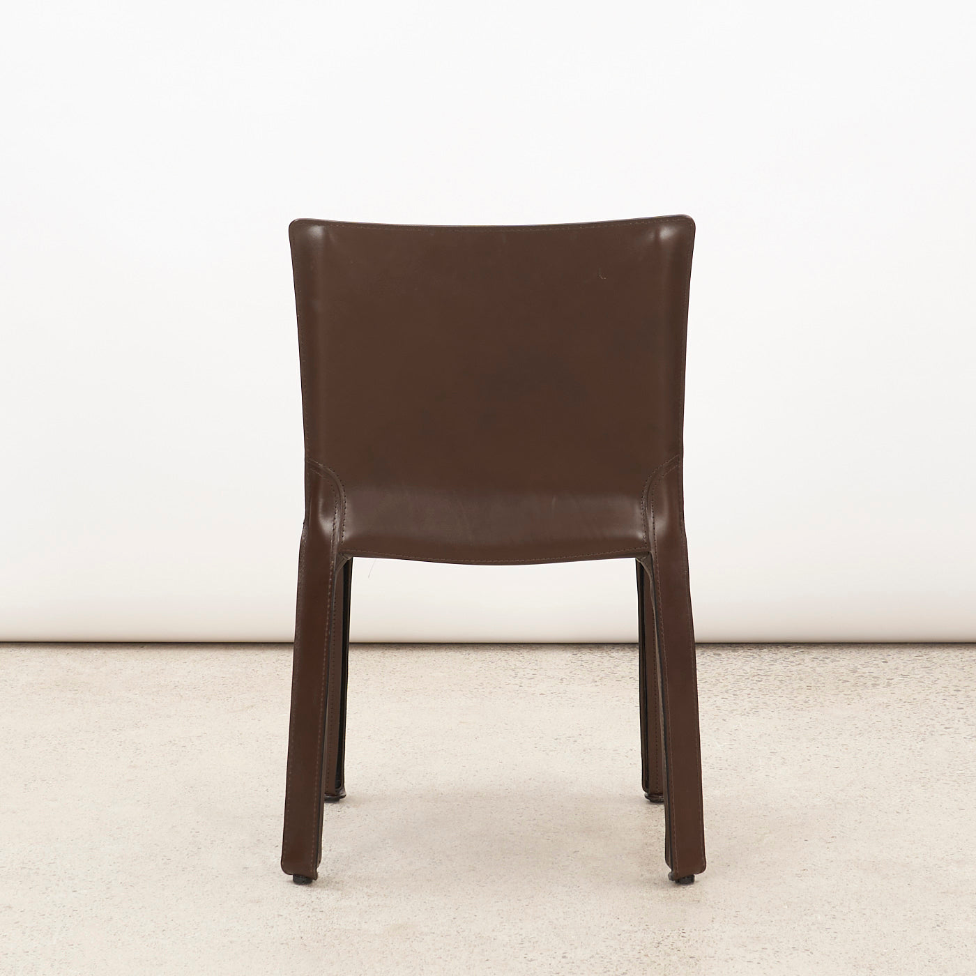 Set of 6 'CAB 412' Brown Leather Dining Chairs by Mario Bellini for Cassina, Italy