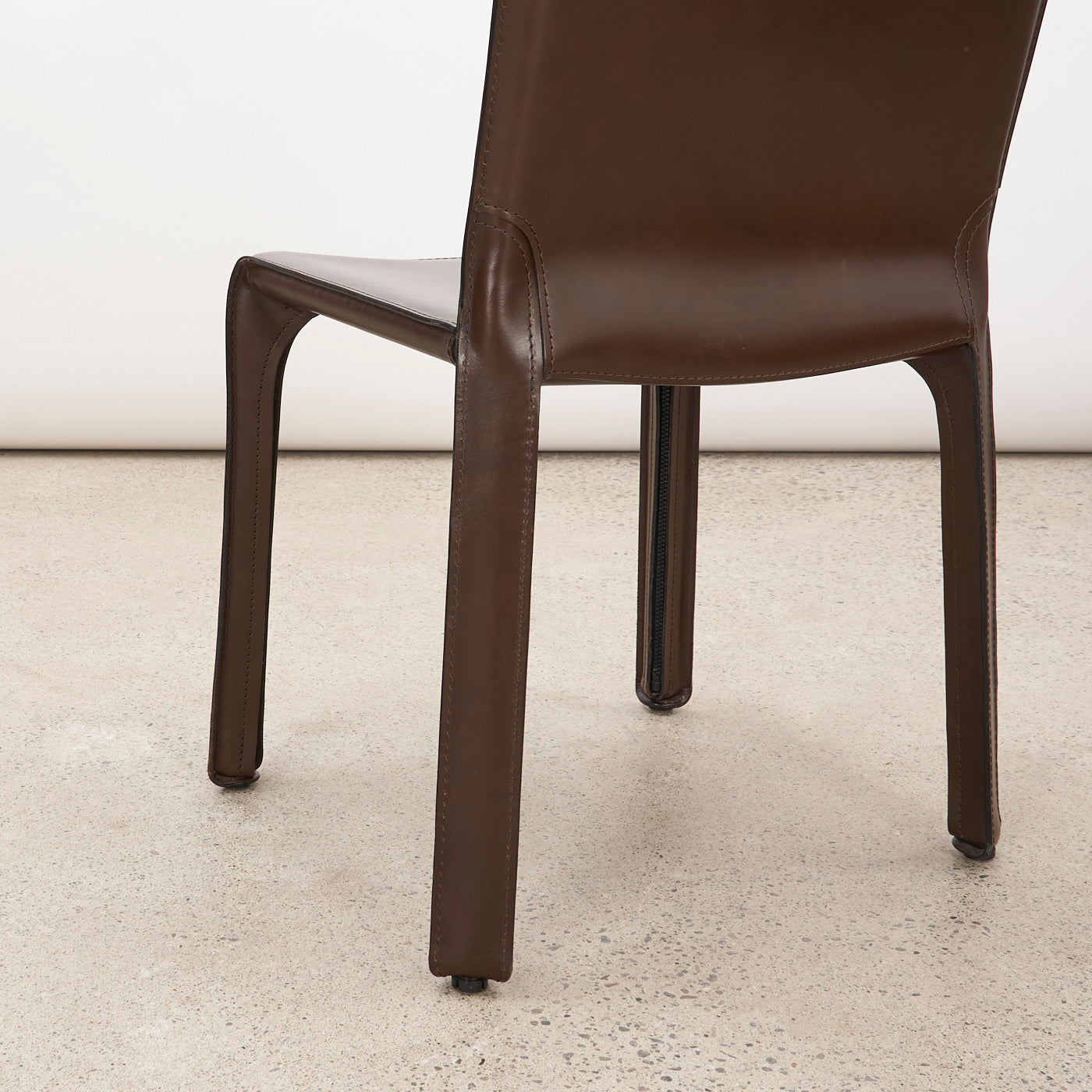 Set of 6 'CAB 412' Brown Leather Dining Chairs by Mario Bellini for Cassina, Italy