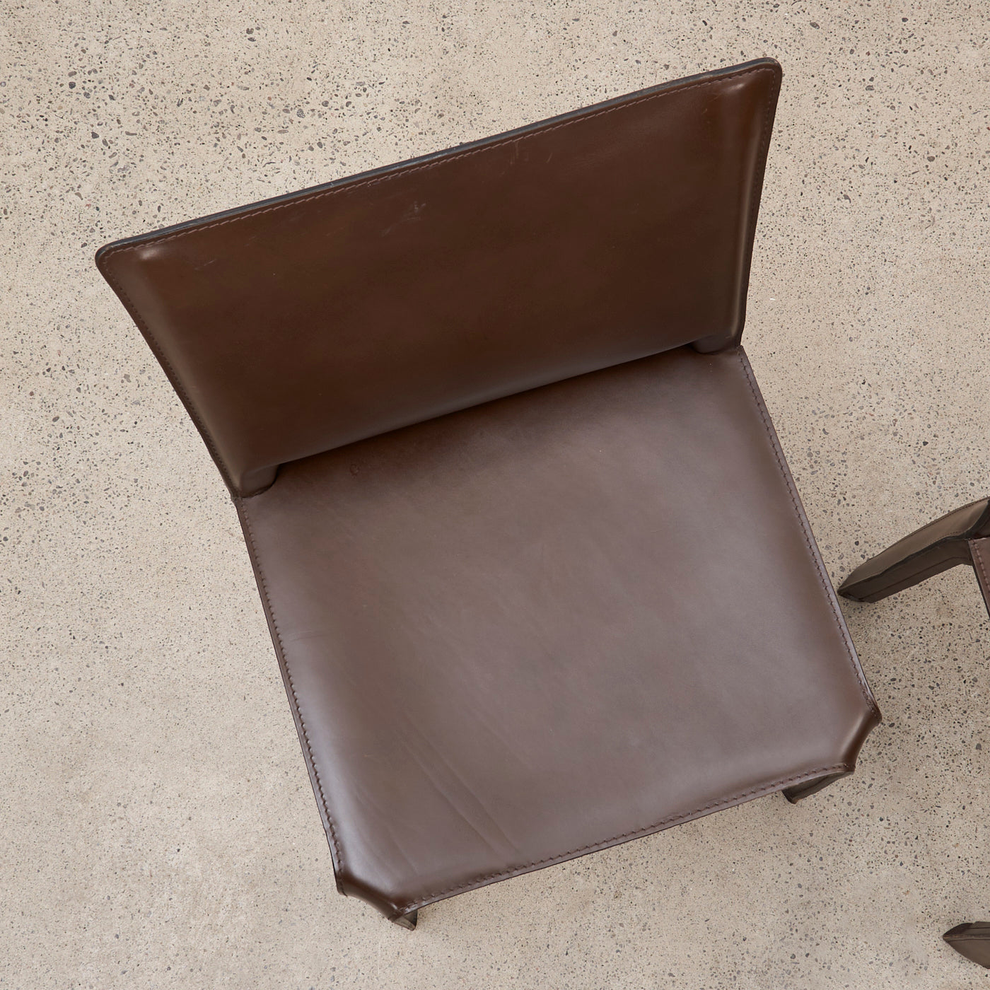 Set of 6 'CAB 412' Brown Leather Dining Chairs by Mario Bellini for Cassina, Italy