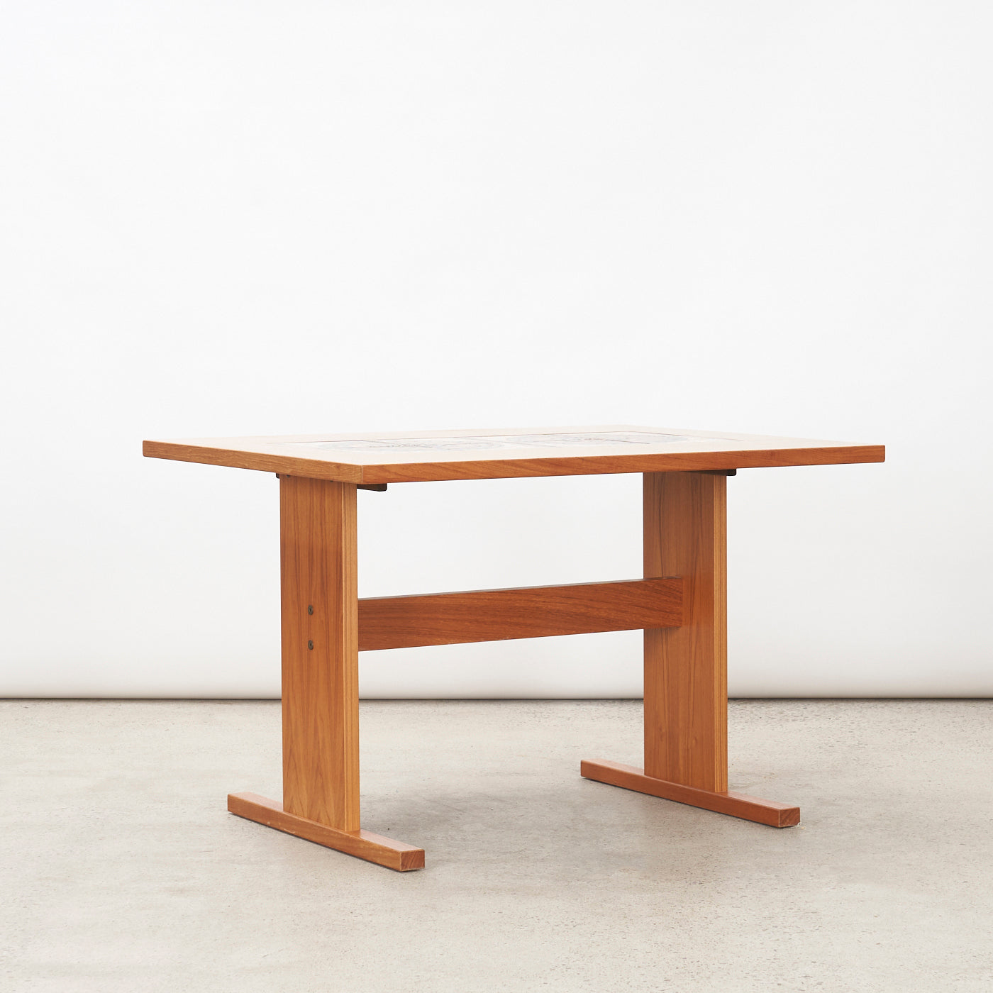 Teak Dining Table w/ Tile Inlay