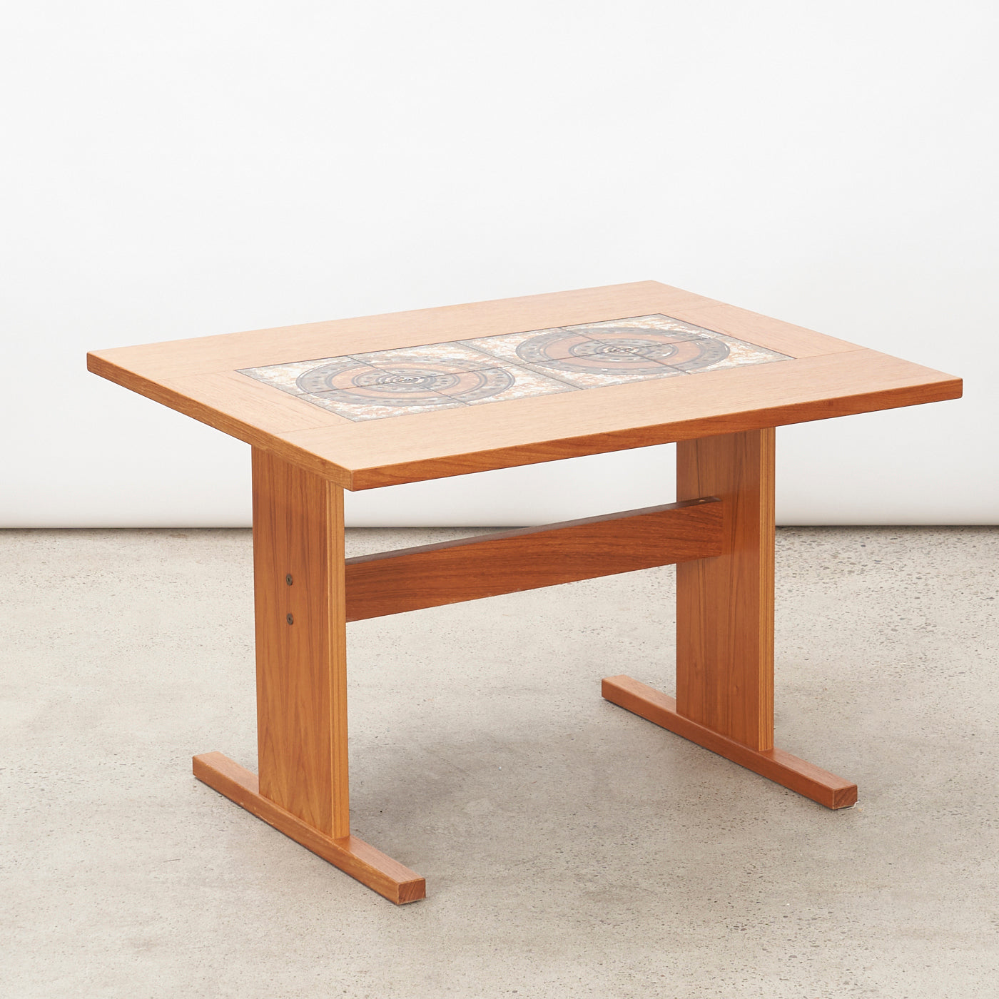 Teak Dining Table w/ Tile Inlay