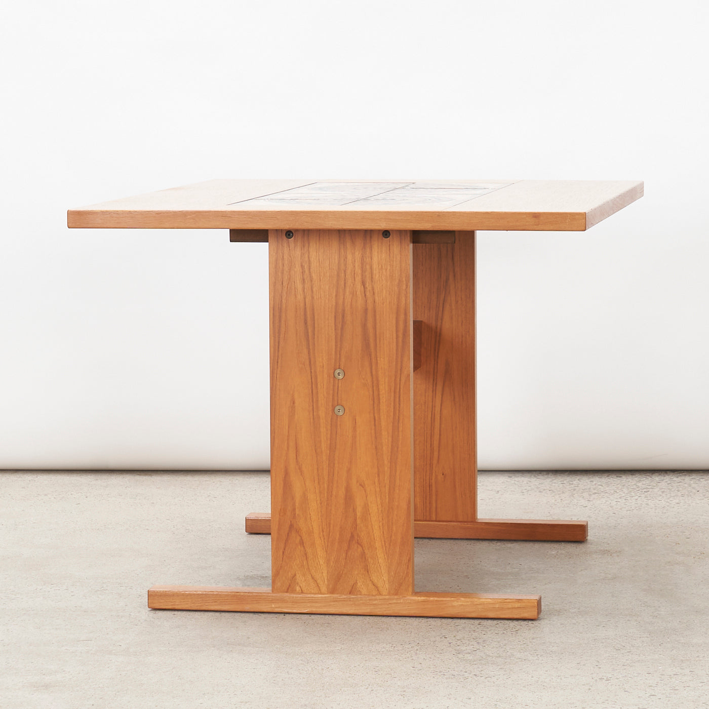 Teak Dining Table w/ Tile Inlay