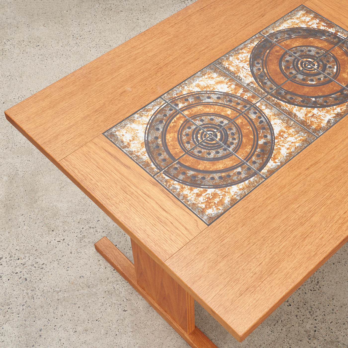 Teak Dining Table w/ Tile Inlay