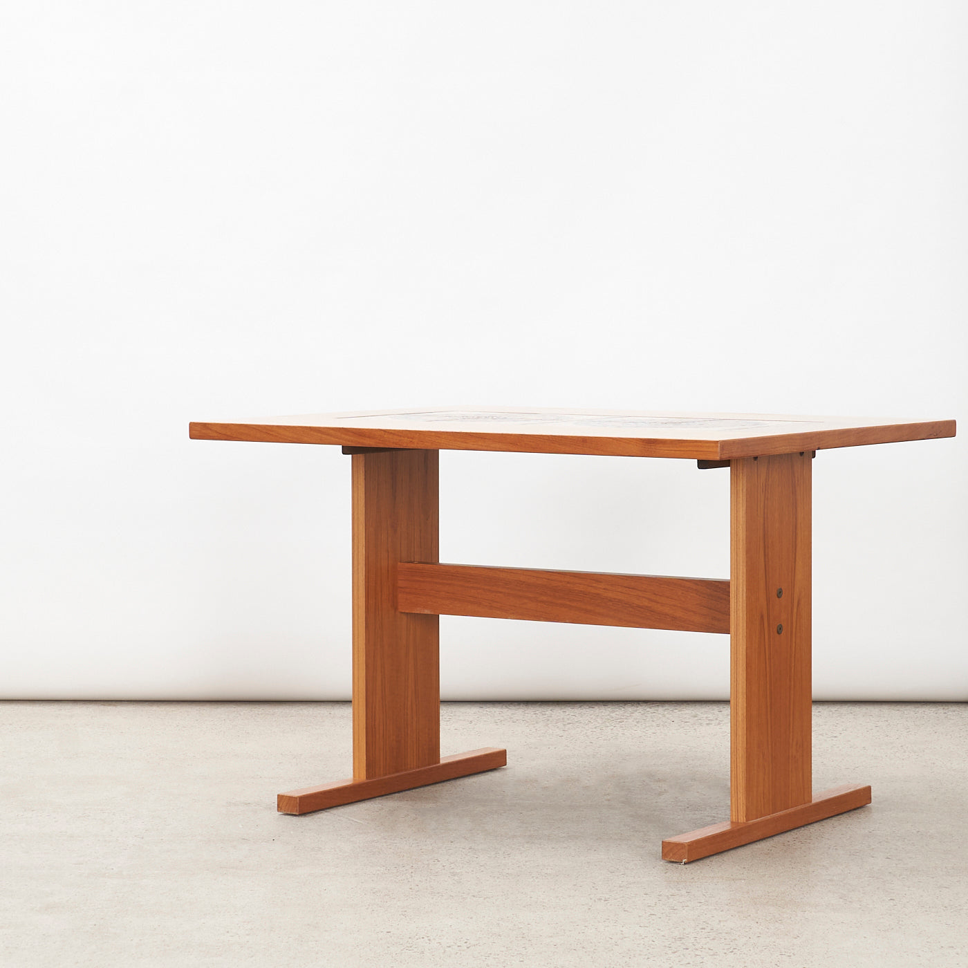 Teak Dining Table w/ Tile Inlay