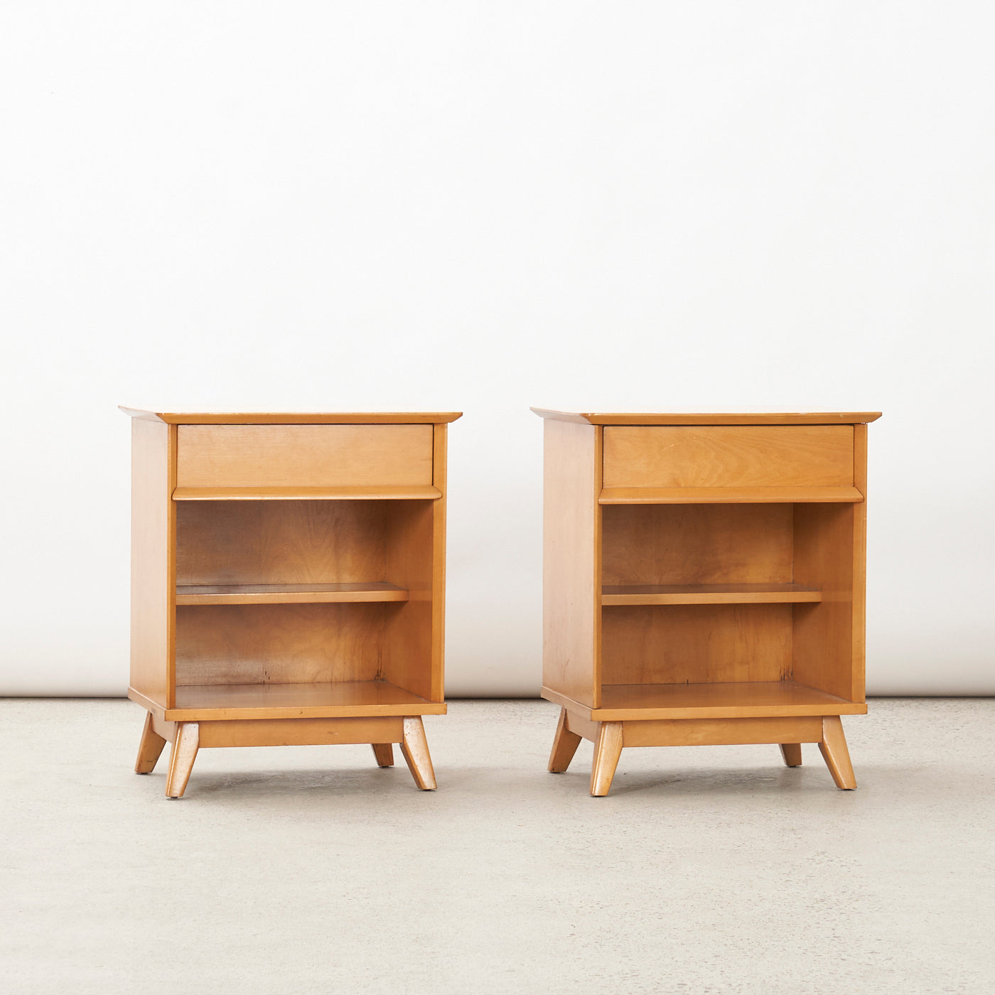 Pair of Solid Maple Nightstands