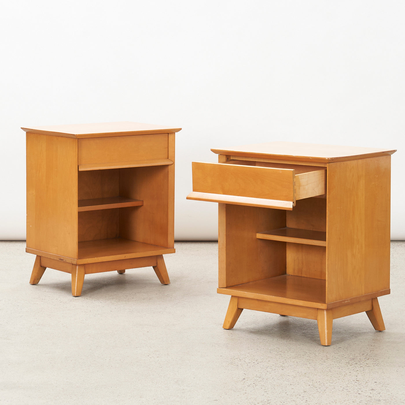 Pair of Solid Maple Nightstands