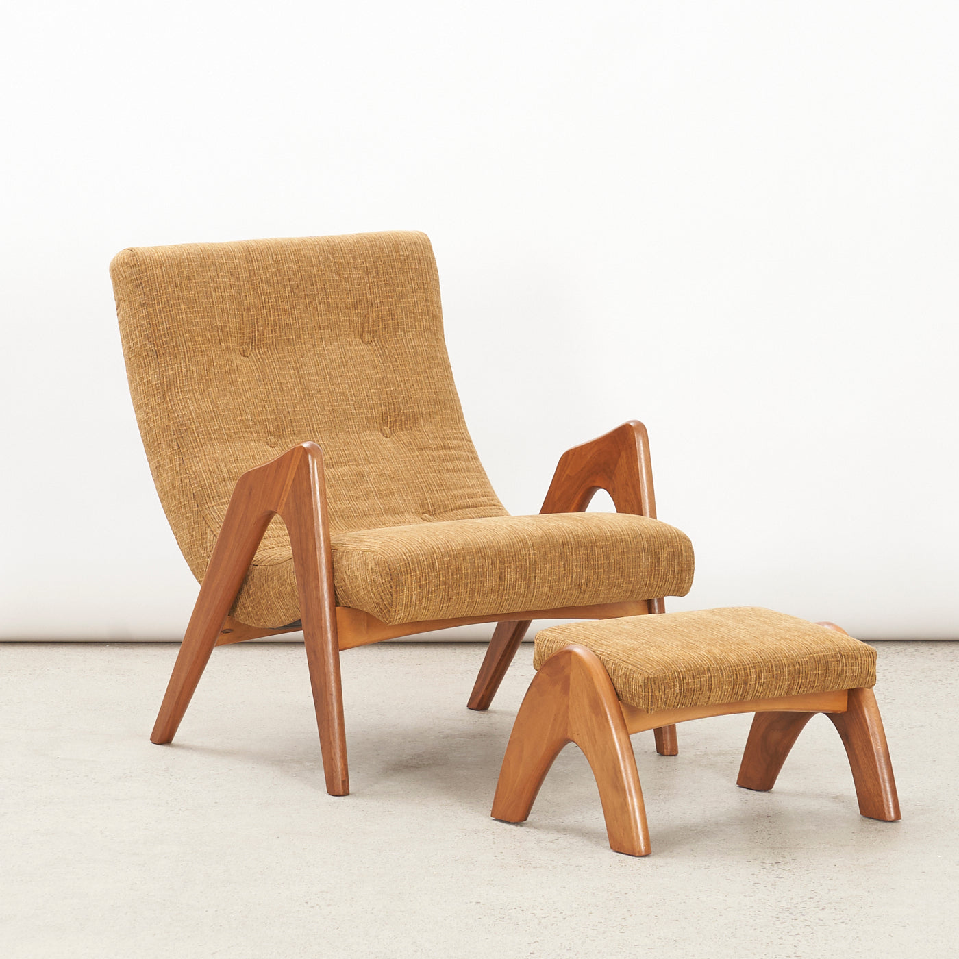 Walnut Lounge Chair & Ottoman by Adrian Pearsall