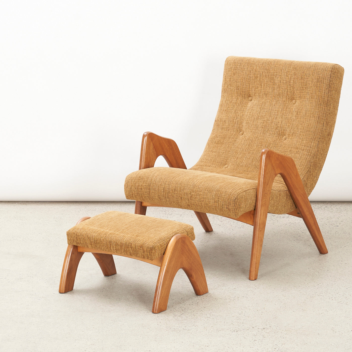 Walnut Lounge Chair & Ottoman by Adrian Pearsall