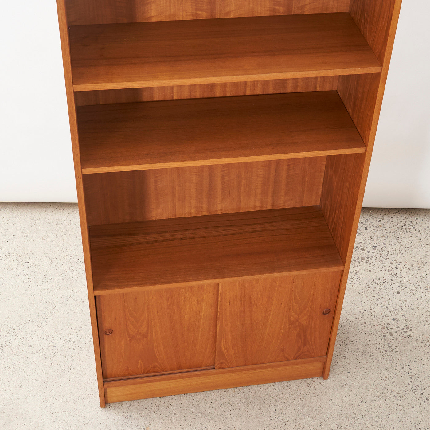 Teak Bookcase w/ Sliding Doors, Denmark