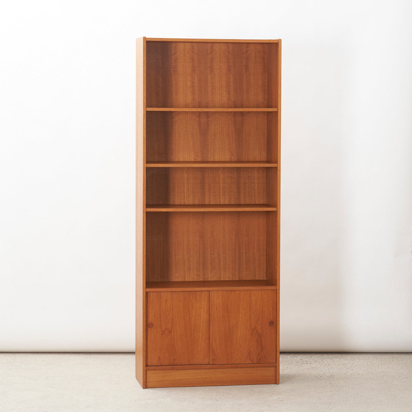 Teak Bookcase w/ Sliding Doors, Denmark