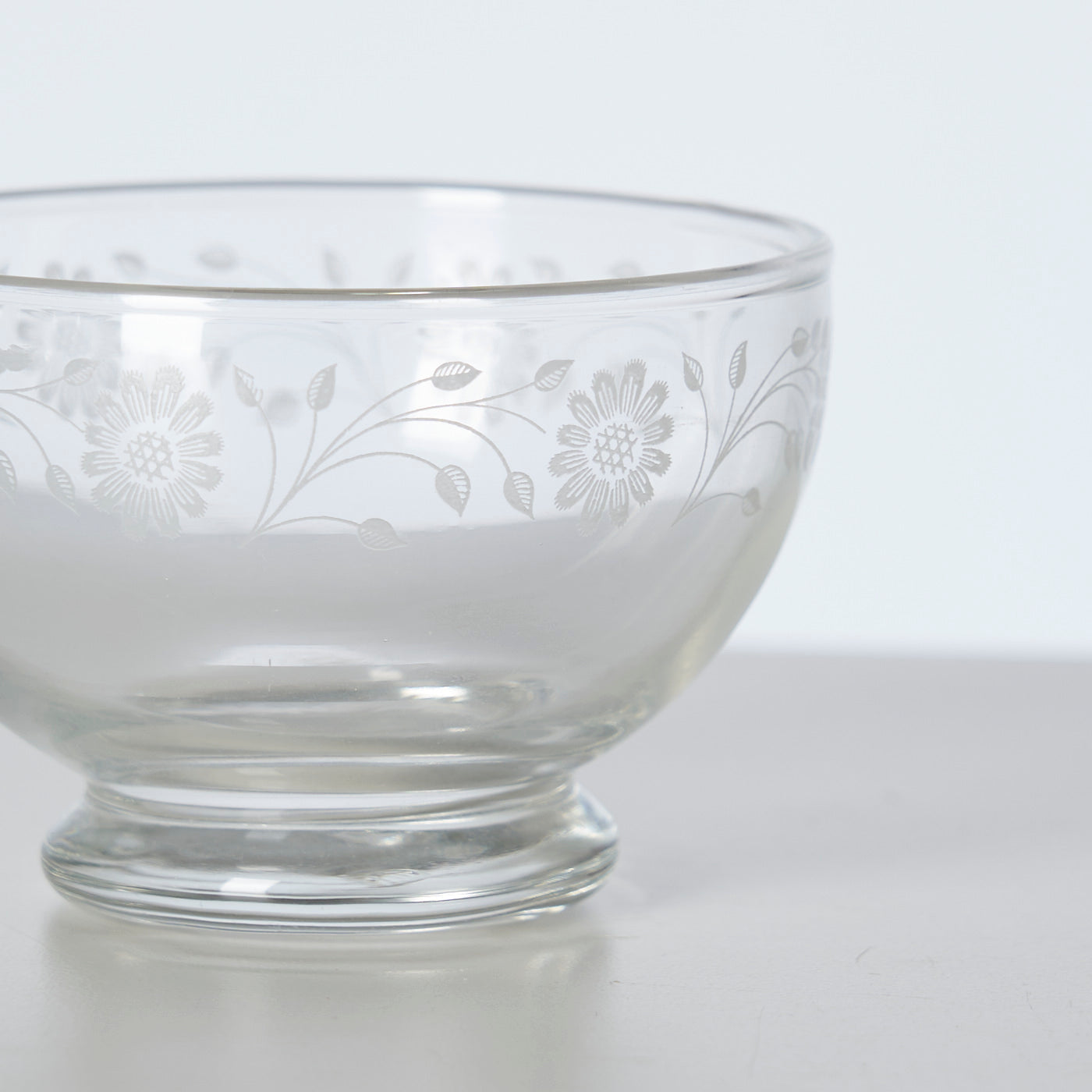 Set of 8 Etched Glass Bowls