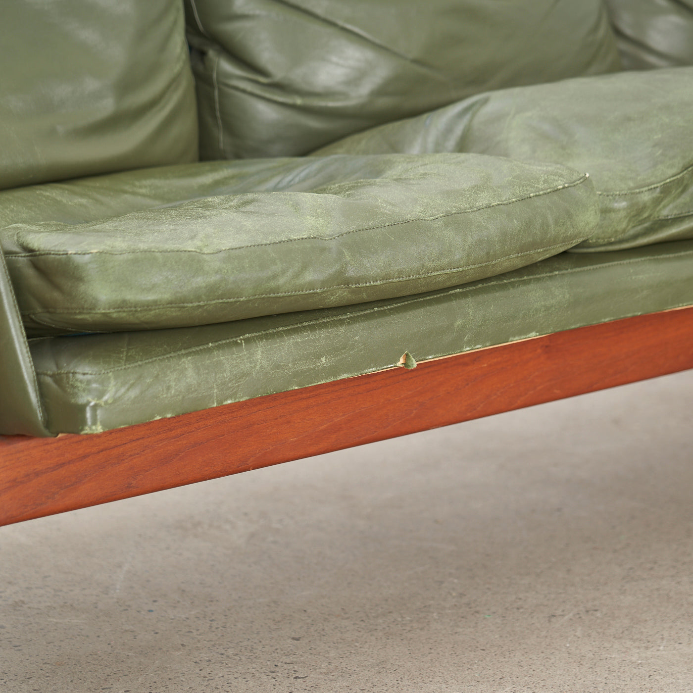 Teak & Leather Sofa by Illum Wikkelsø, Denmark